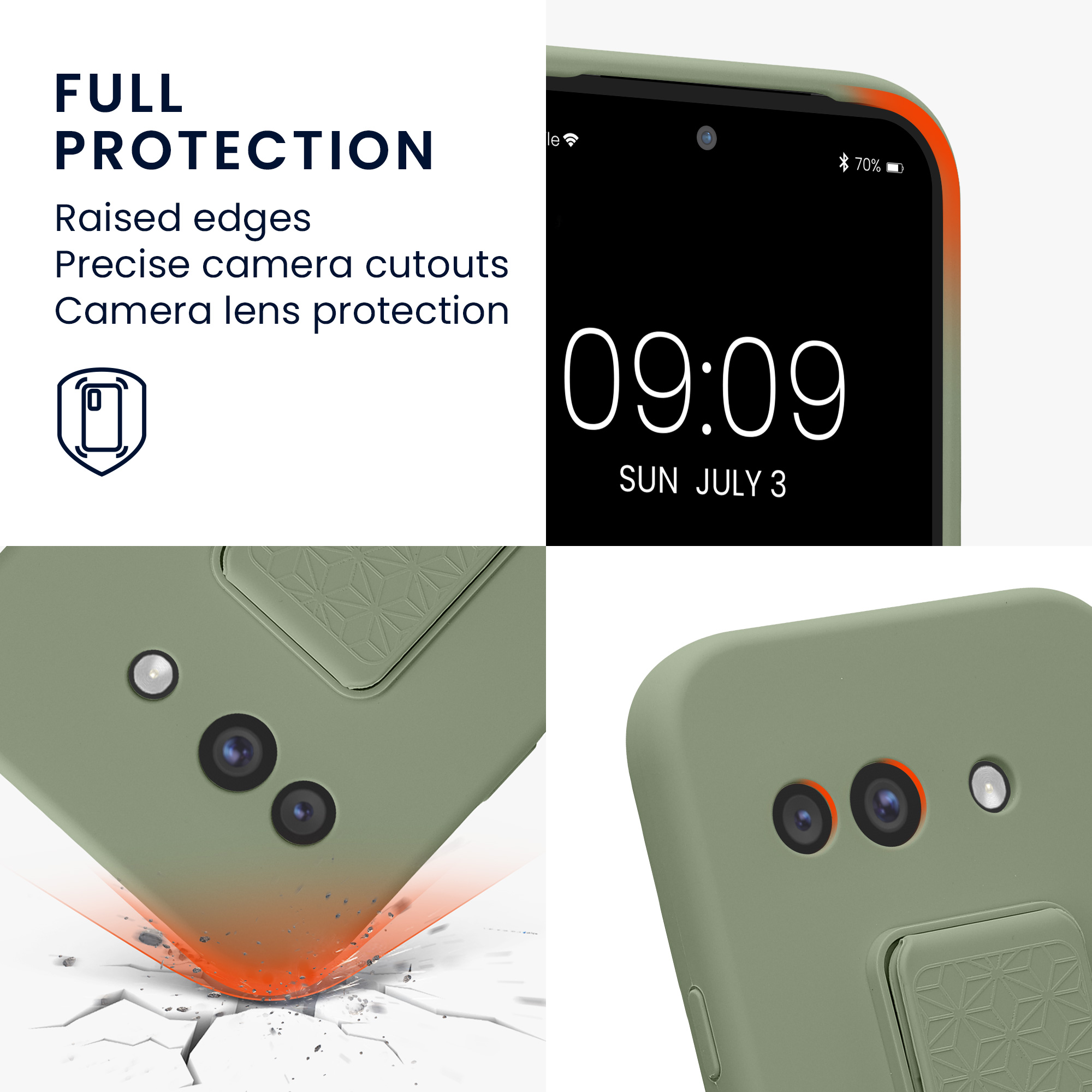Silikonový kryt kwmobile pro Google Pixel 9a - šedozelená