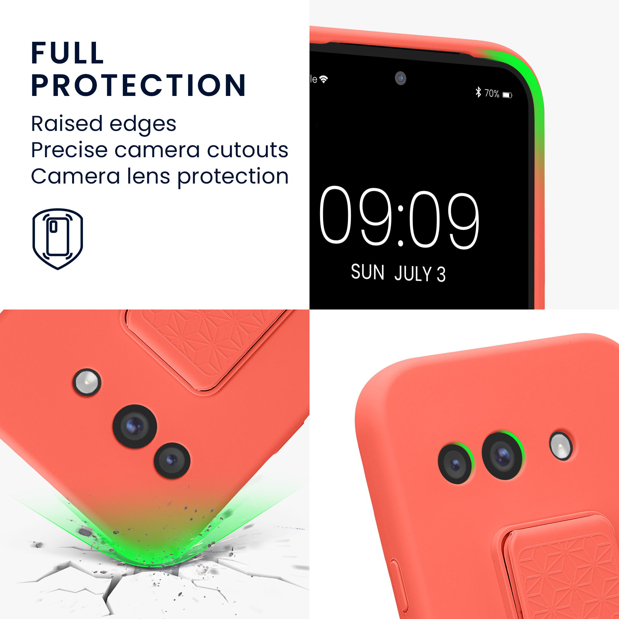 Silikonový kryt kwmobile pro Google Pixel 9a - korálová