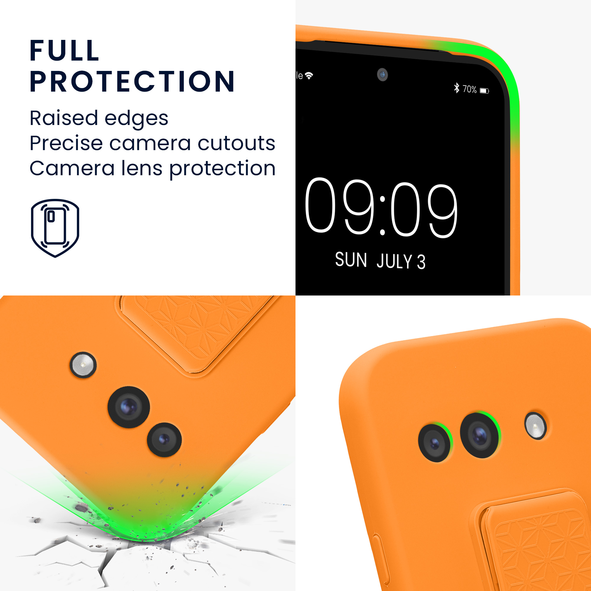 Silikonový kryt kwmobile pro Google Pixel 9a - oranžová