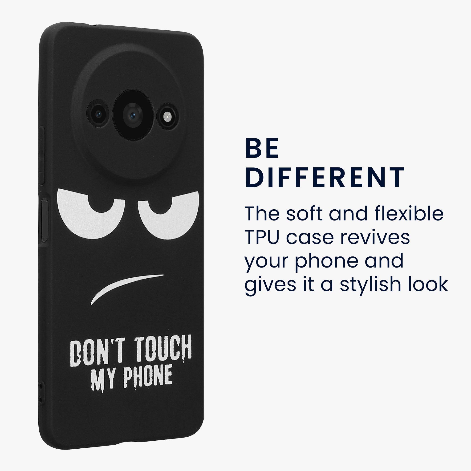 Kryt Xiaomi Redmi A3 Don't Touch TPU bílá/černá kwmobile
