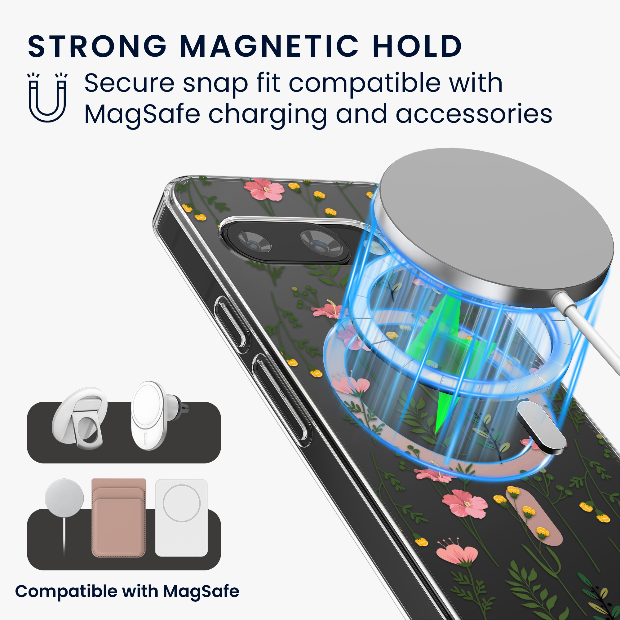 MagSafe kryt kwmobile pro Google Pixel 9a - gentle wildflowers