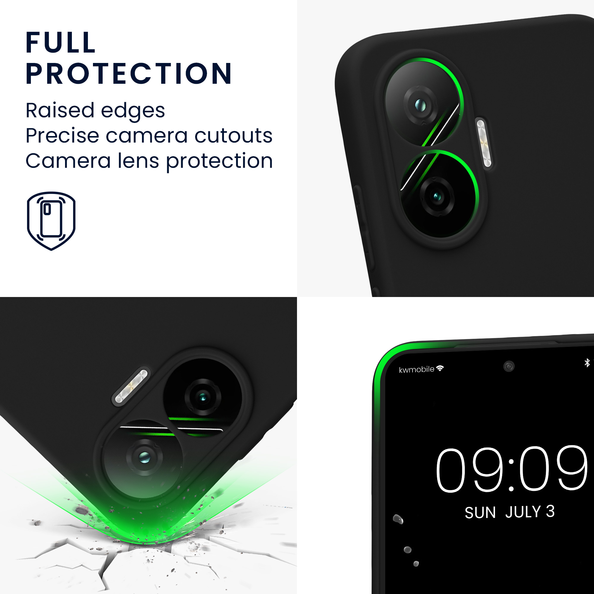 Pouzdro pro Xiaomi Poco F7 kwmobile tenké TPU - matná černá