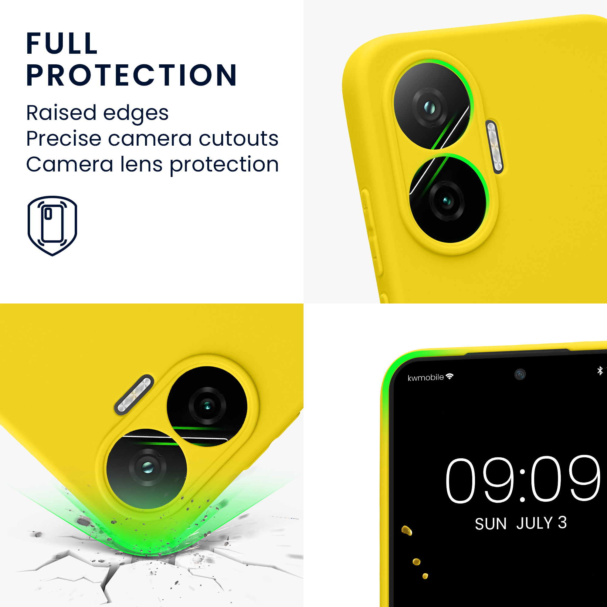 Kryt Xiaomi Poco F7 silikonový TPU zářivě žlutá kwmobile