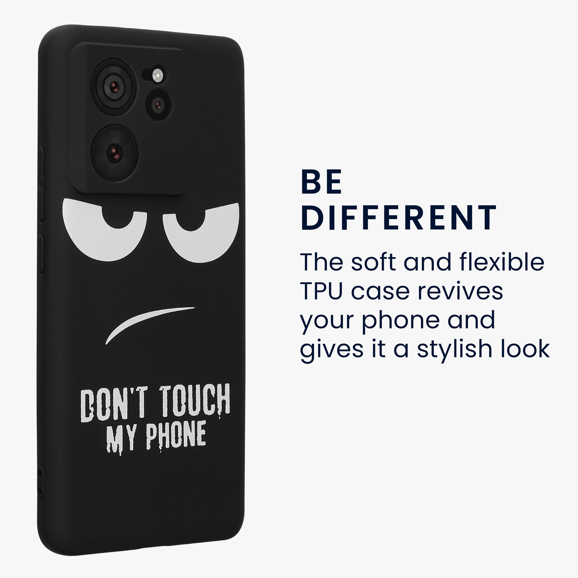 Kryt na mobil Xiaomi 13T / 13T Pro kwmobile Nesahej na můj telefon bílá / černá