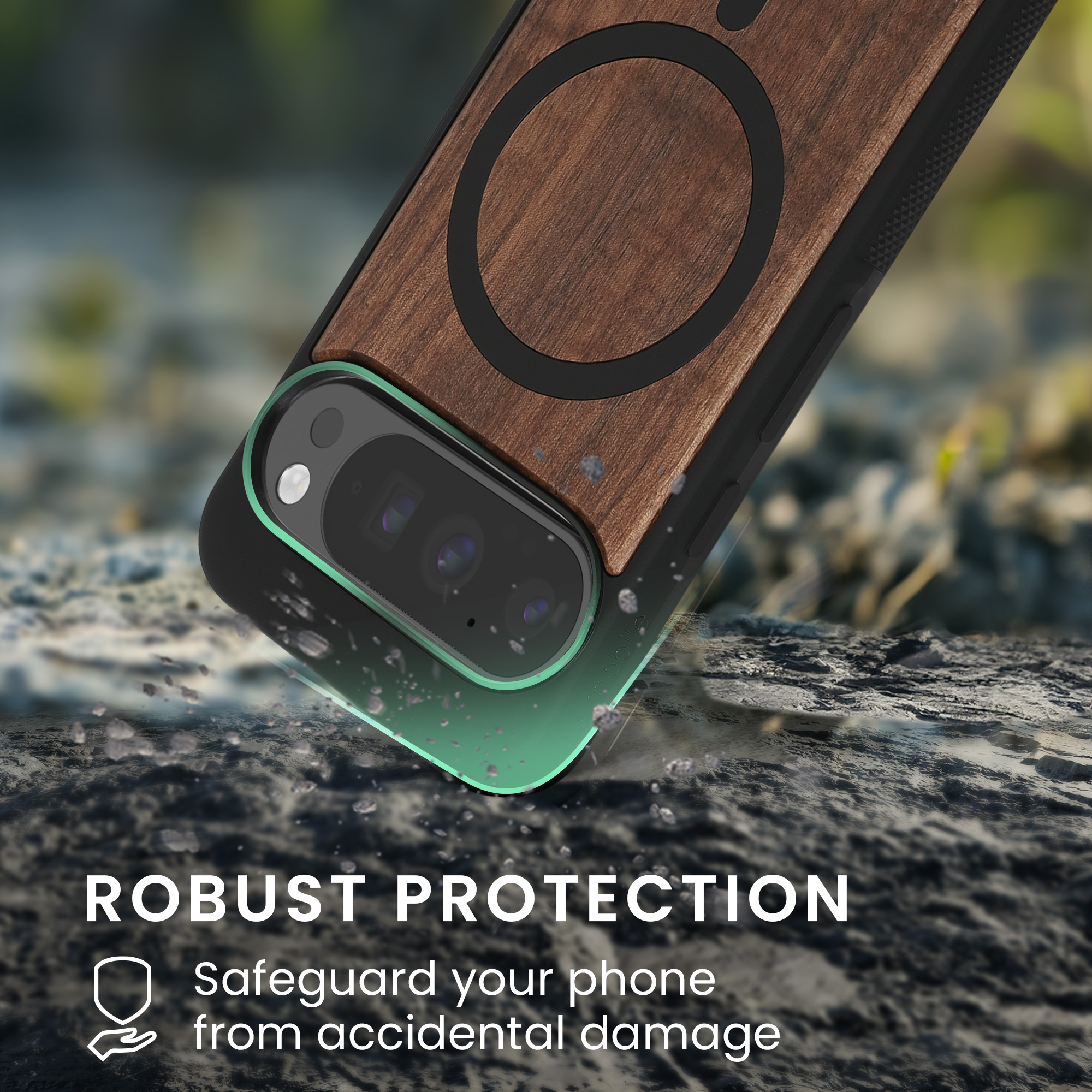 Silikonový kryt kwmobile pro Google Pixel 10 / Pixel 10 Pro - tmavě hnědé dřevo