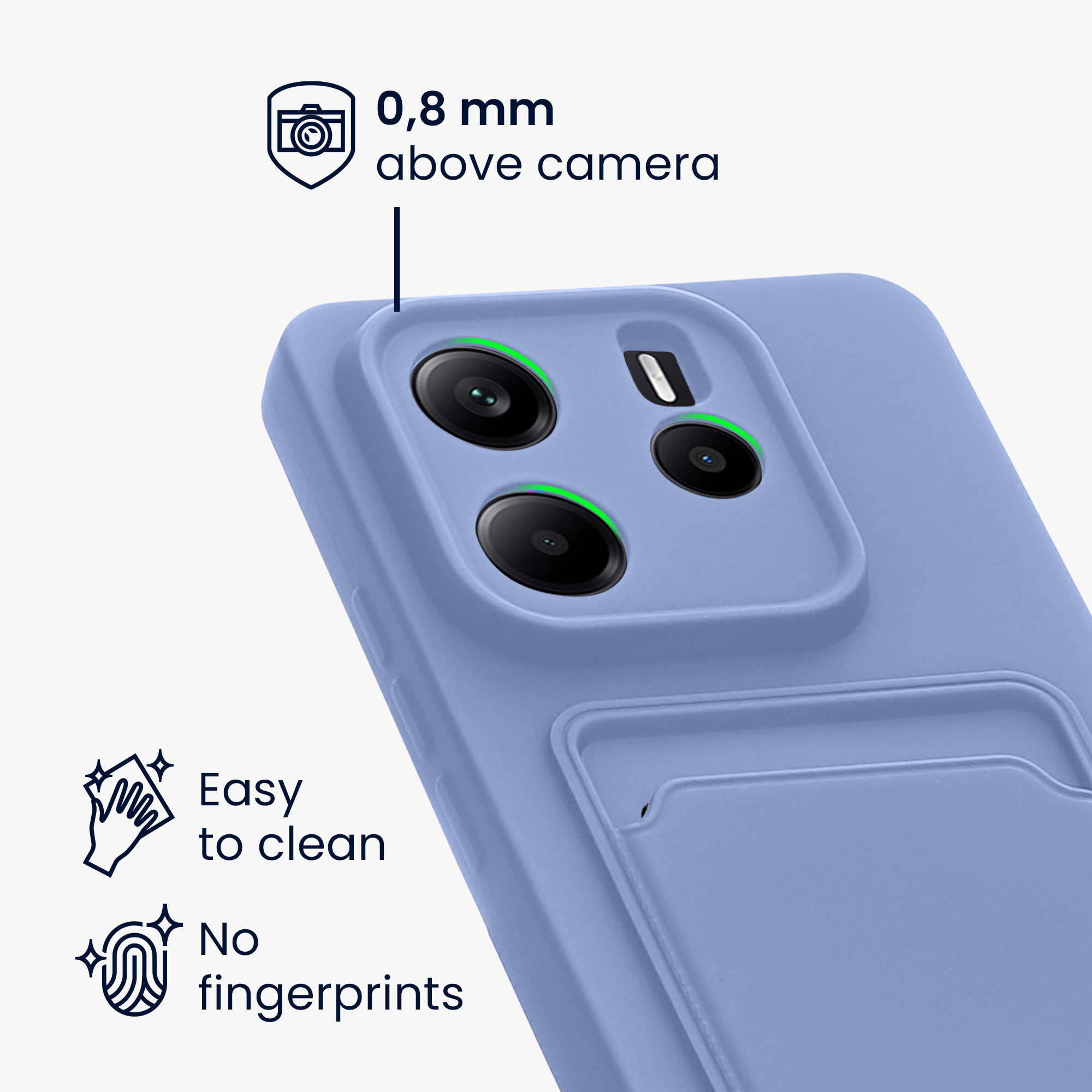 Kryt Xiaomi Redmi Note 14 4G (Not for 5G) přihrádka karta TPU levandulová kwmobile