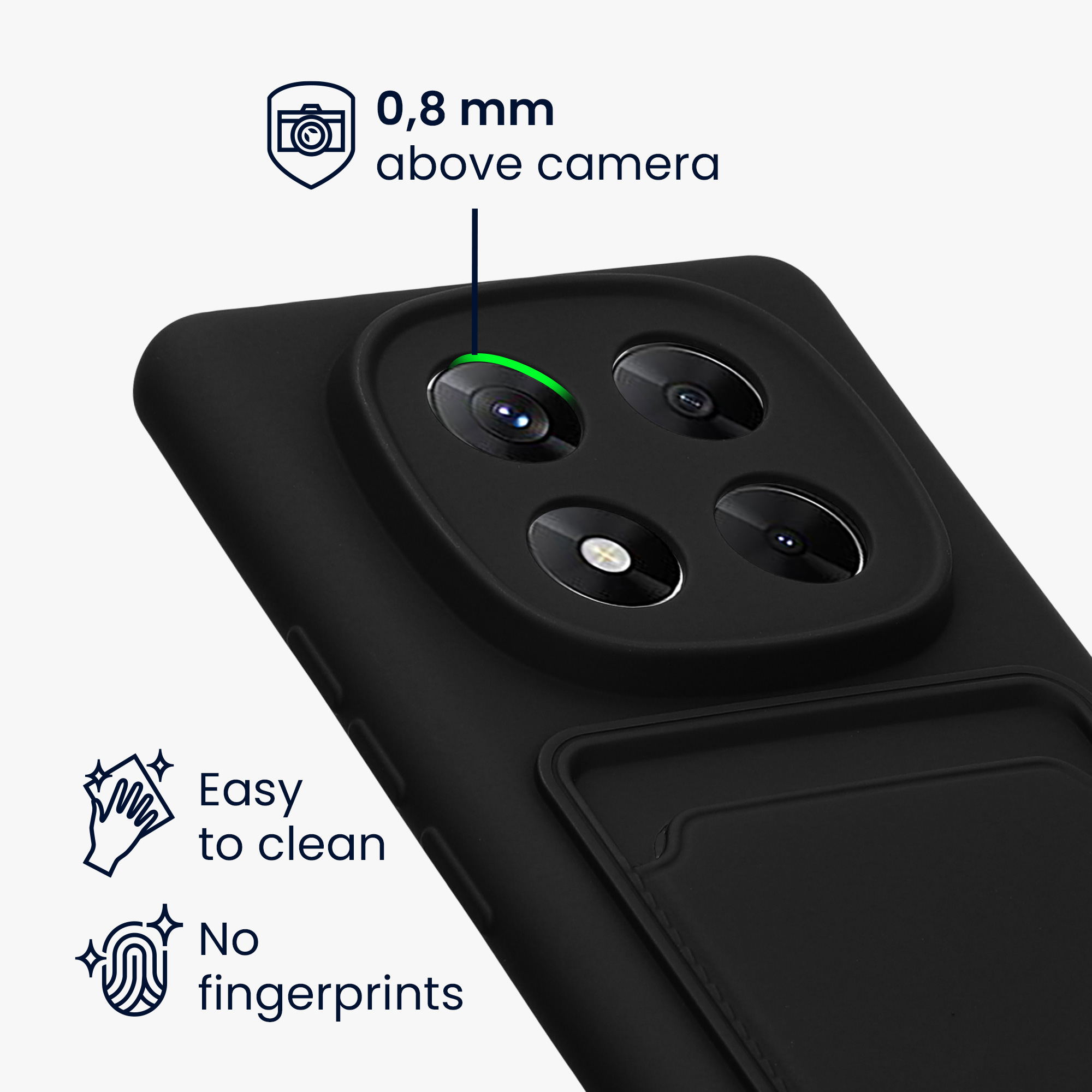 Kryt Xiaomi Redmi Note 14 Pro 5G přihrádka karta TPU černá matná kwmobile