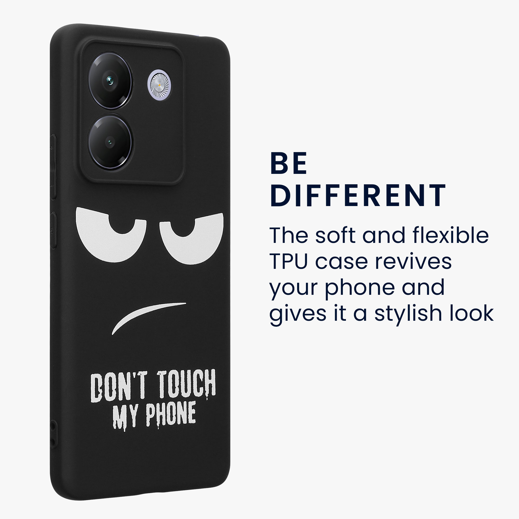 Kryt Xiaomi Poco M7 pro 5G Don't Touch TPU bílá/černá kwmobile