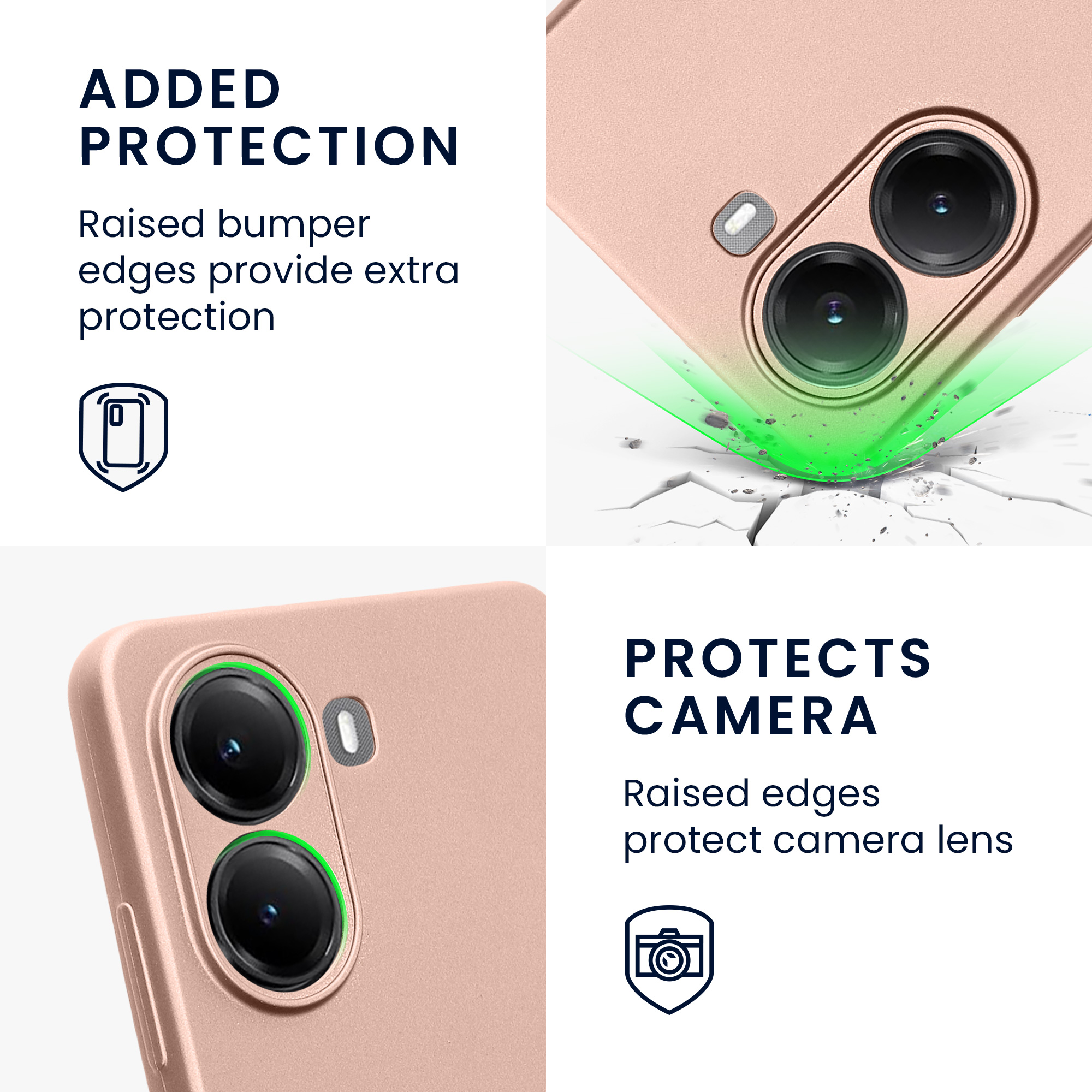 Pouzdro pro Xiaomi Poco X7 Pro 5G kwmobile metalické TPU - metalická růžové zlato