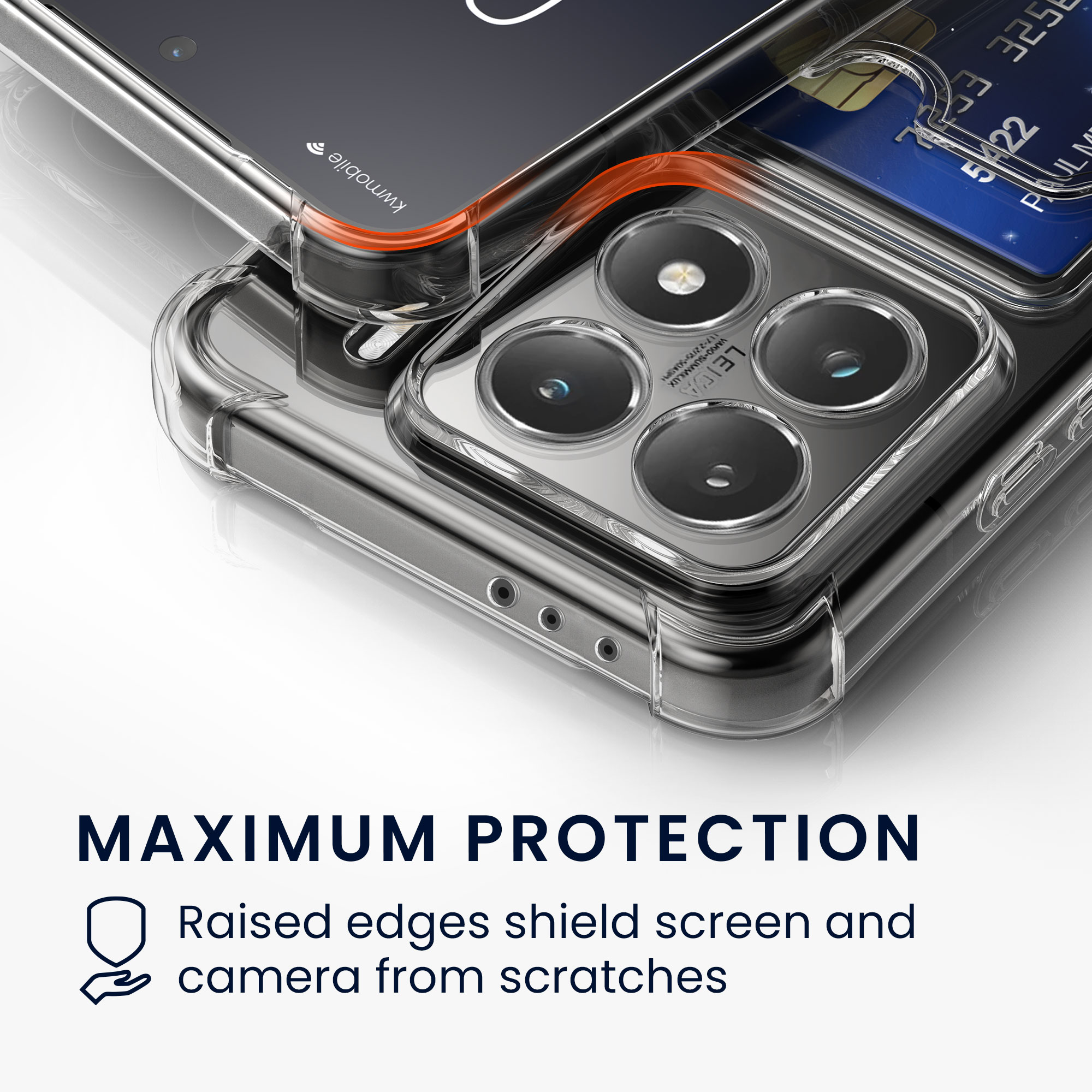 Kryt na mobil Xiaomi 14T kwmobile Card Slot transparentní