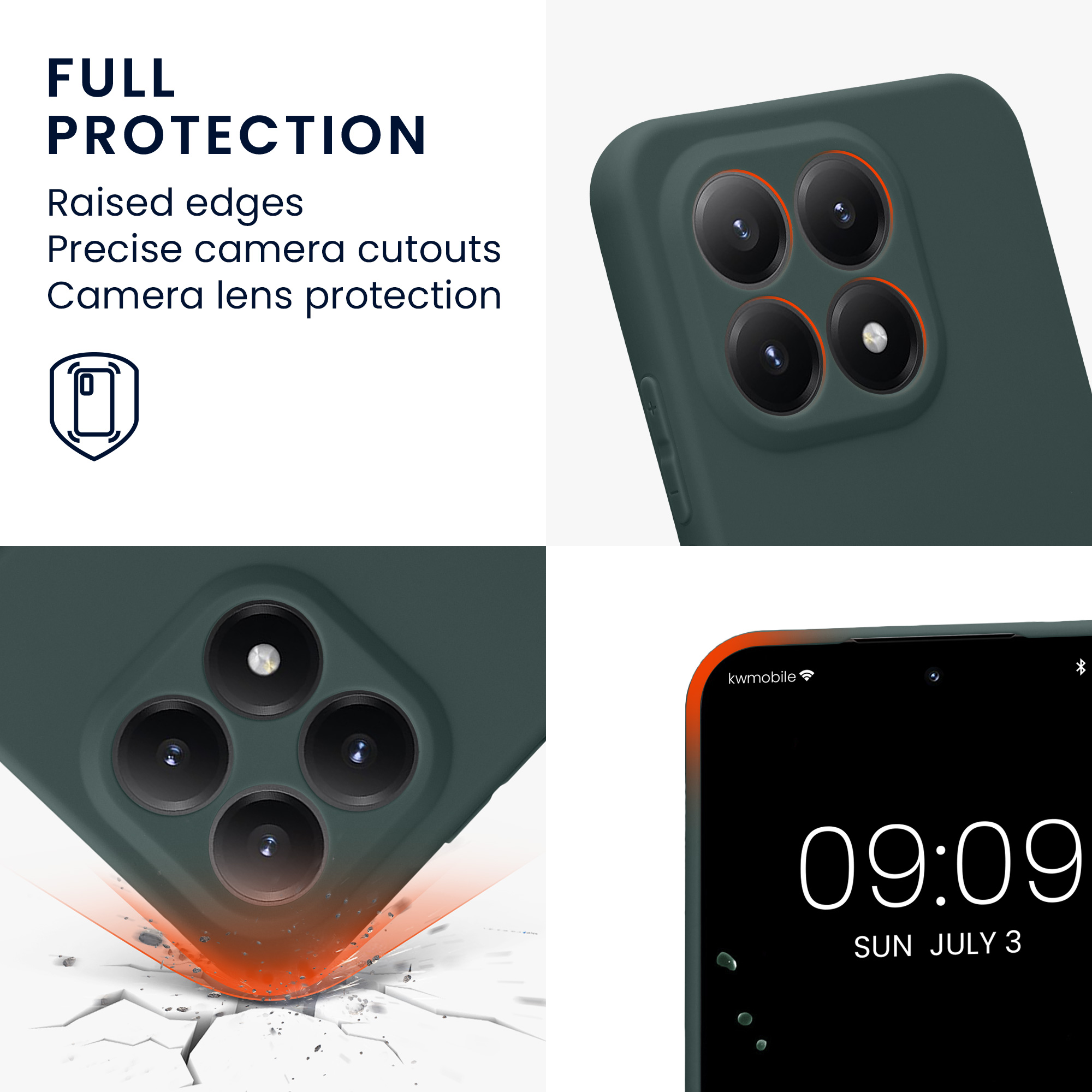 Pouzdro pro Xiaomi 15T kwmobile tenké TPU - mechově zelená