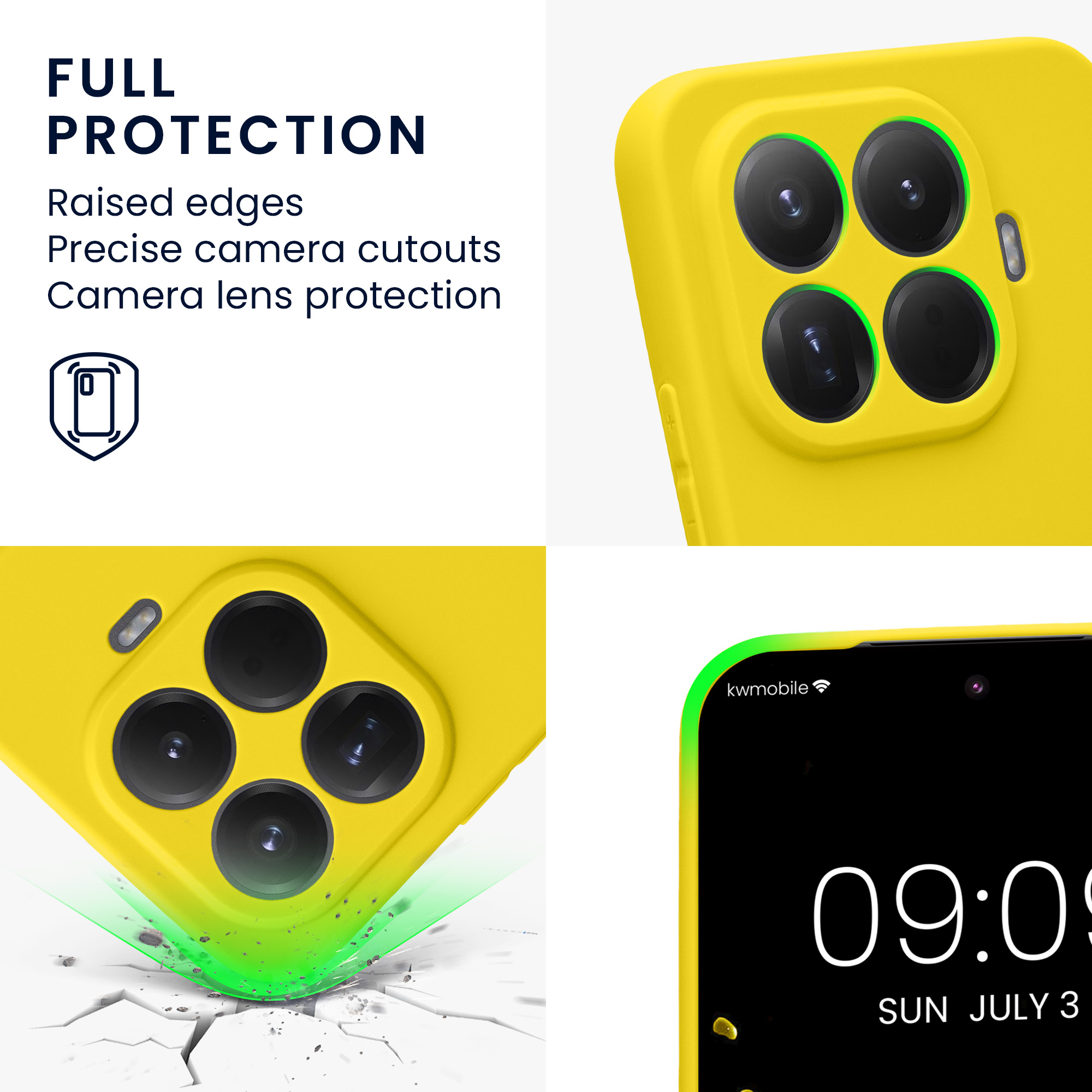 Pouzdro pro Xiaomi 15T Pro kwmobile tenké TPU - zářivě žlutá