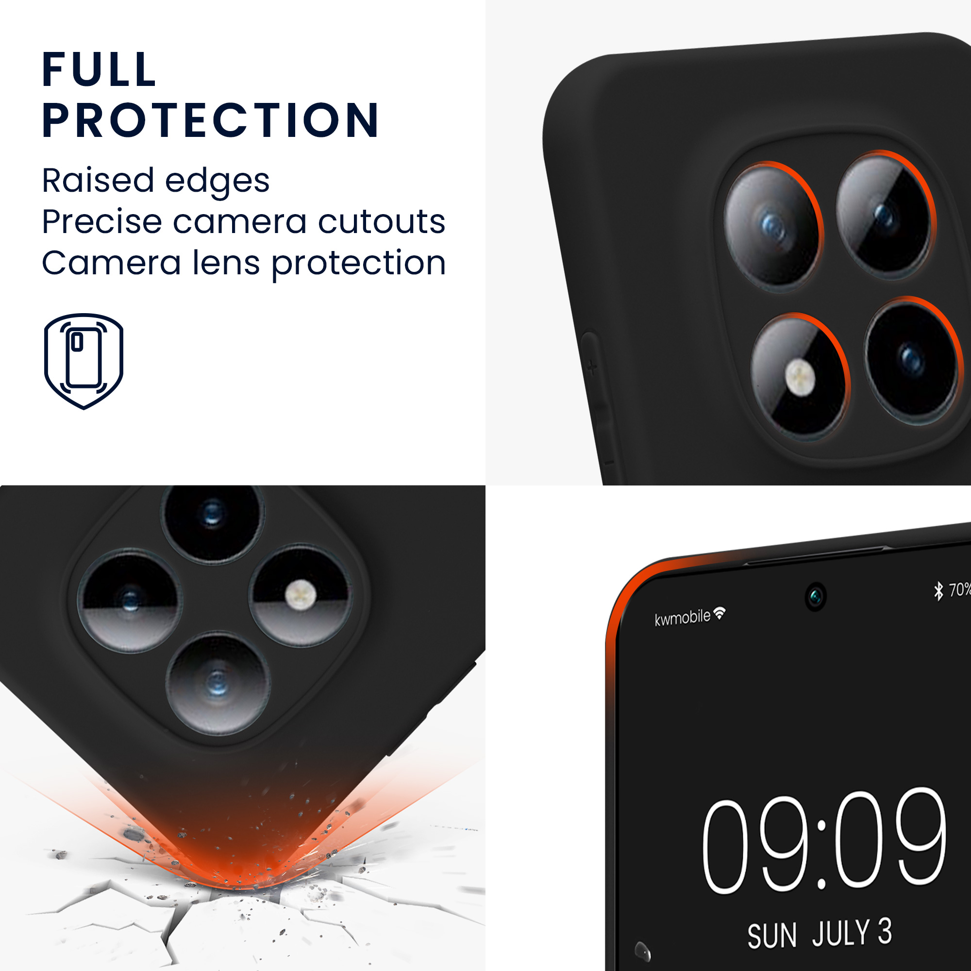 TPU kryt kwmobile pro Xiaomi Redmi Note 15 Pro 5G - matná černá