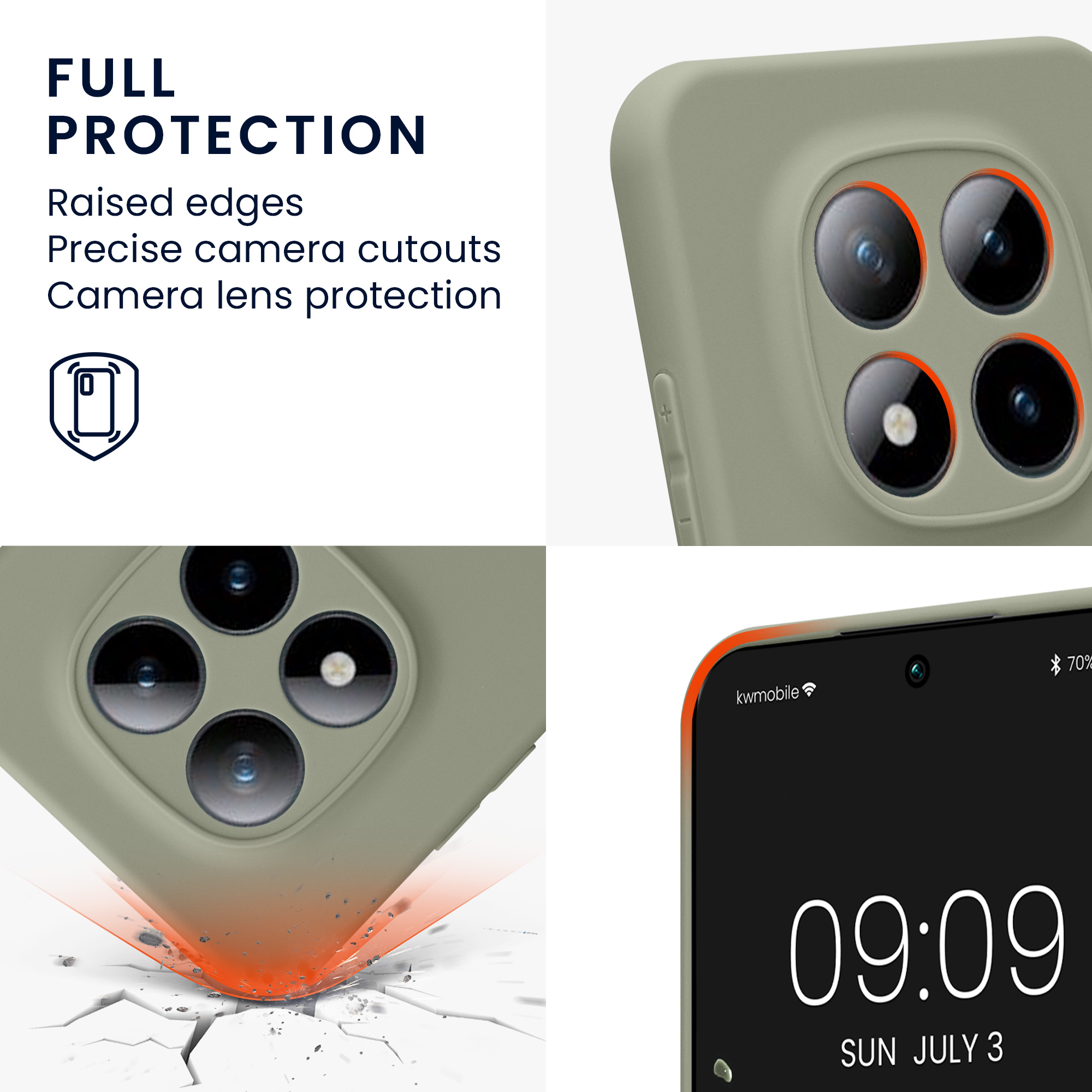 TPU kryt kwmobile pro Xiaomi Redmi Note 15 Pro 5G - šedozelená