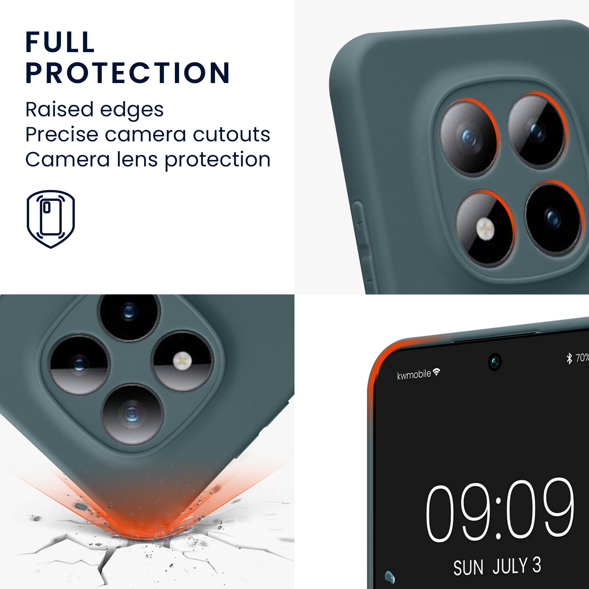Pouzdro pro Xiaomi Redmi Note 15 Pro 5G kwmobile tenké TPU - tmavá antracitová