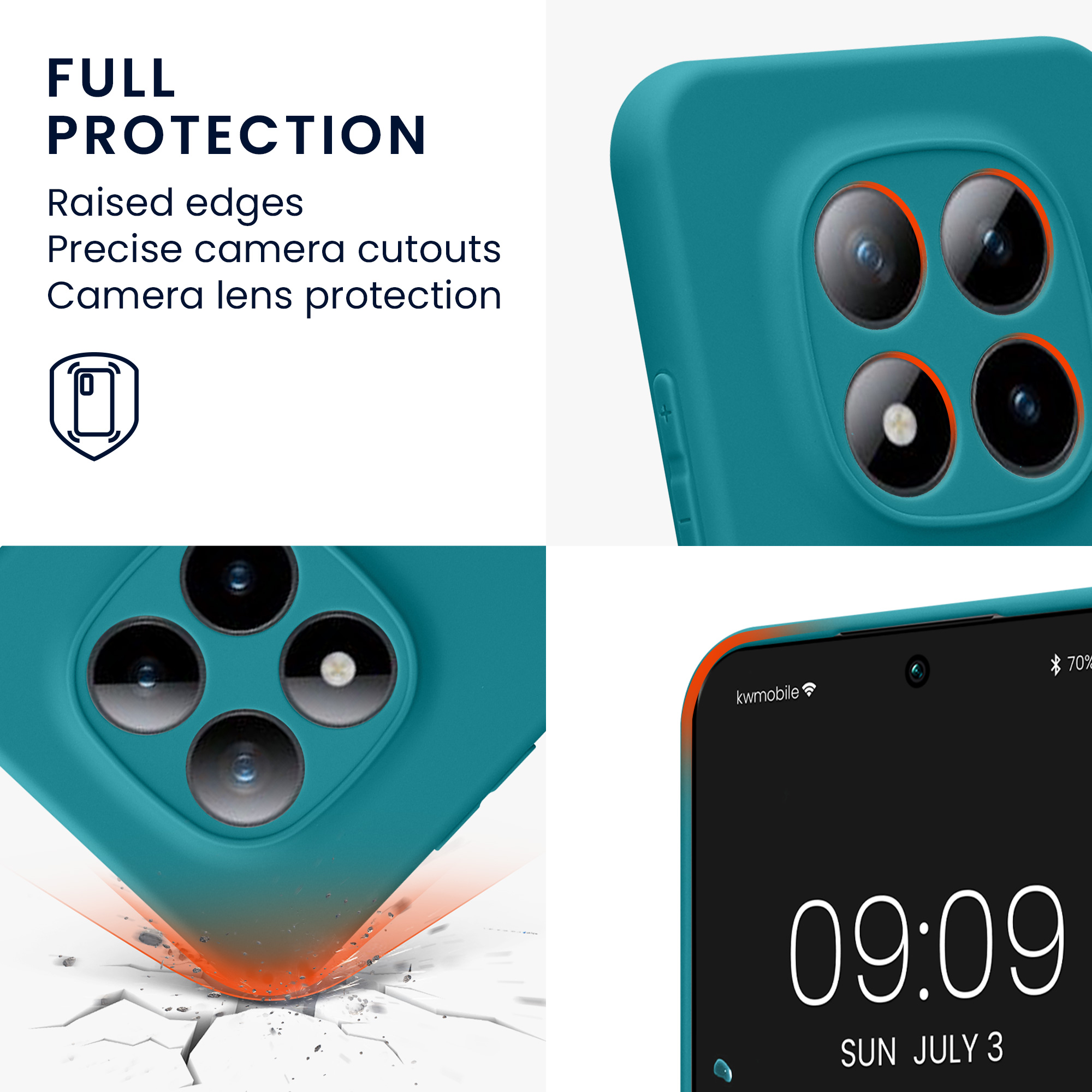 Pouzdro pro Xiaomi Redmi Note 15 Pro 5G kwmobile tenké TPU - matná petrolejová