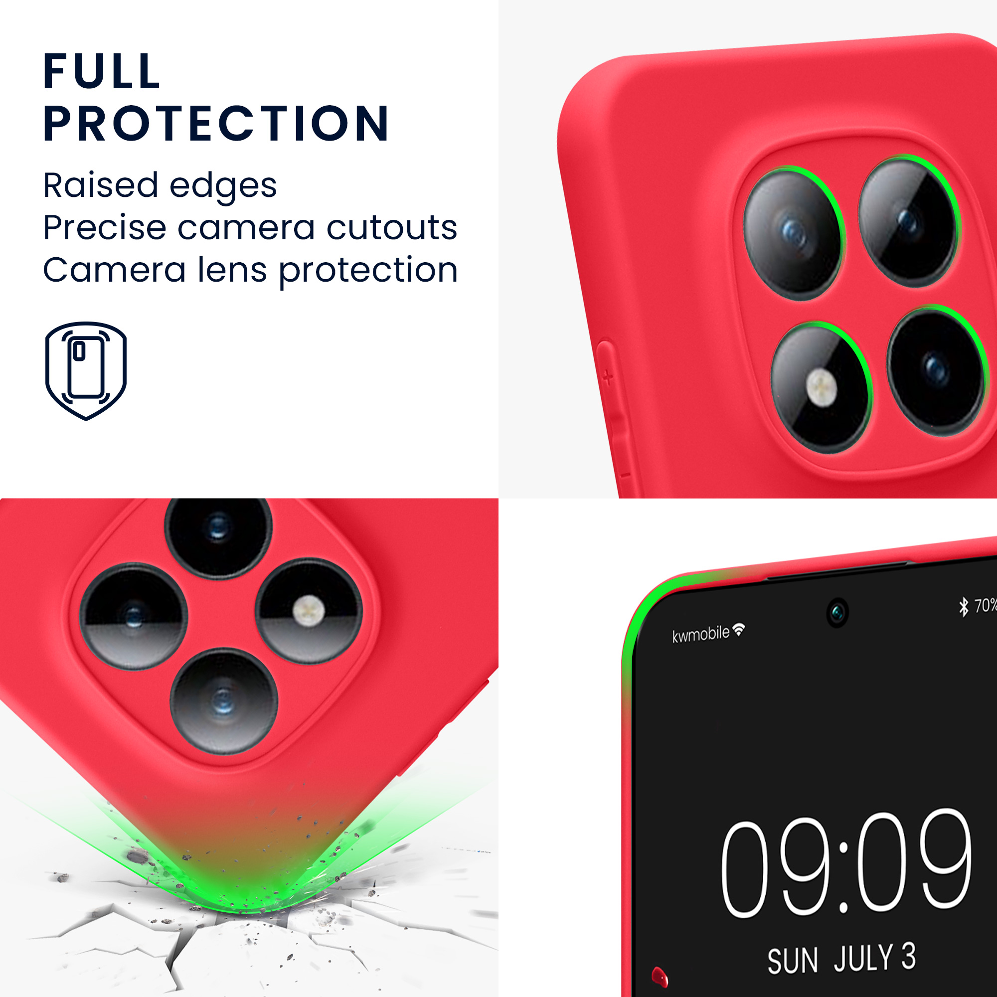 Pouzdro pro Xiaomi Redmi Note 15 Pro 5G kwmobile tenké TPU - neonově růžová