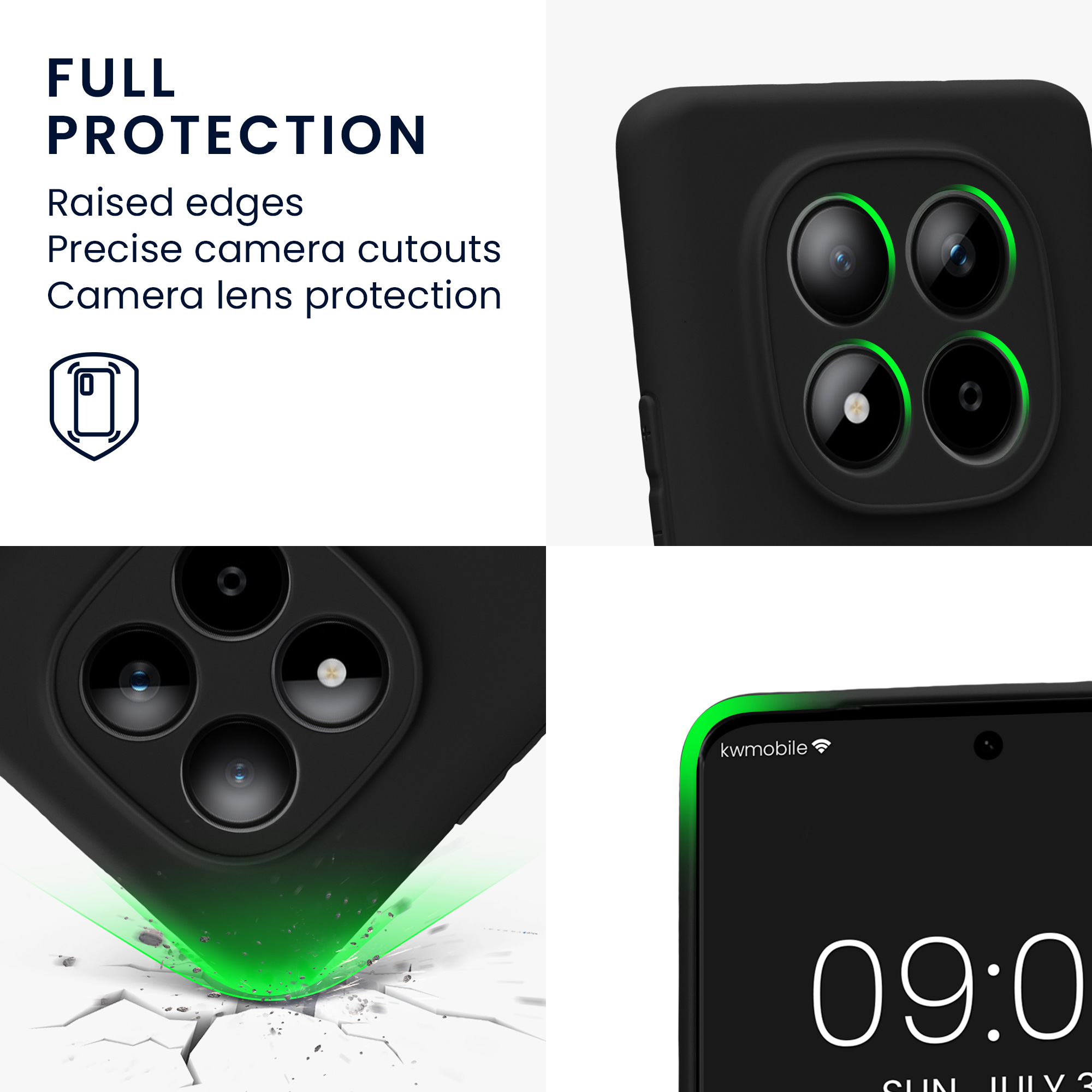 TPU kryt kwmobile pro Xiaomi Redmi Note 15 4G / Redmi Note 15 5G / Poco M8 5G - matná černá