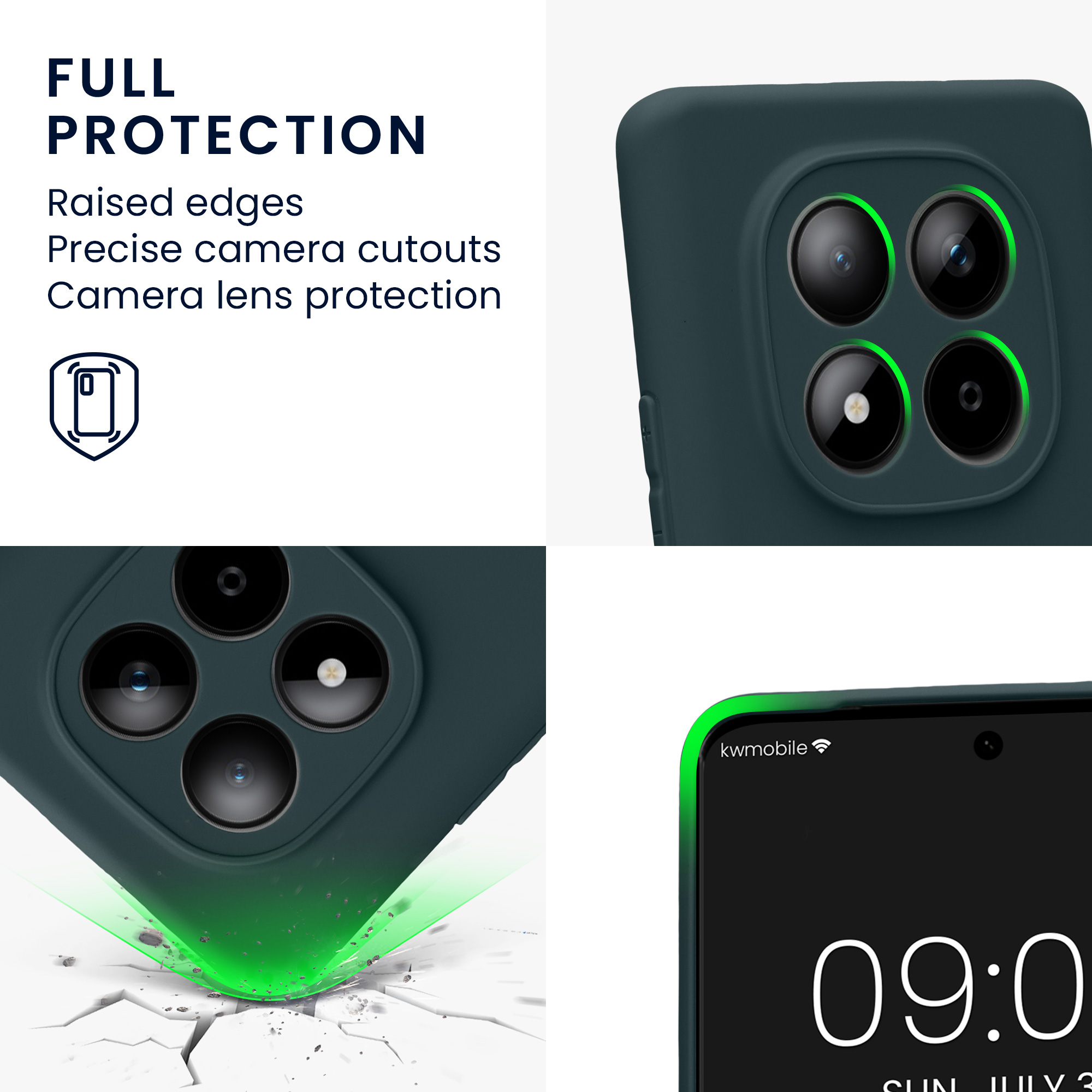 Pouzdro pro Xiaomi Redmi Note 15 4G / 5G / Poco M8 5G kwmobile tenké TPU - tmavá antracitová