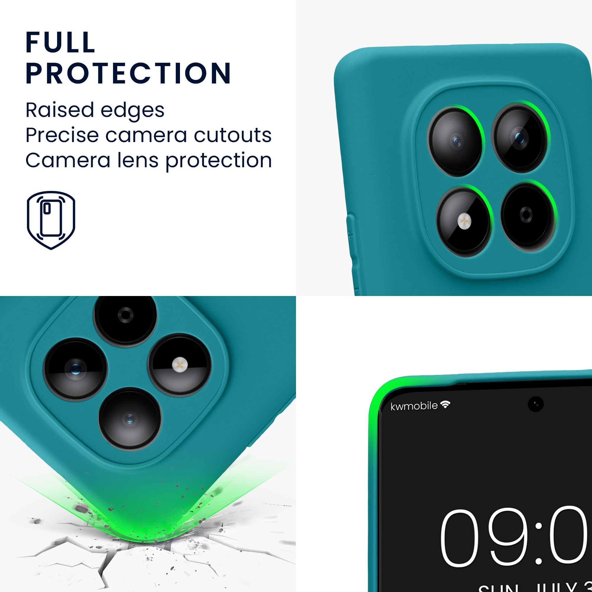 Pouzdro pro Xiaomi Redmi Note 15 4G / 5G / Poco M8 5G kwmobile tenké TPU - matná petrolejová