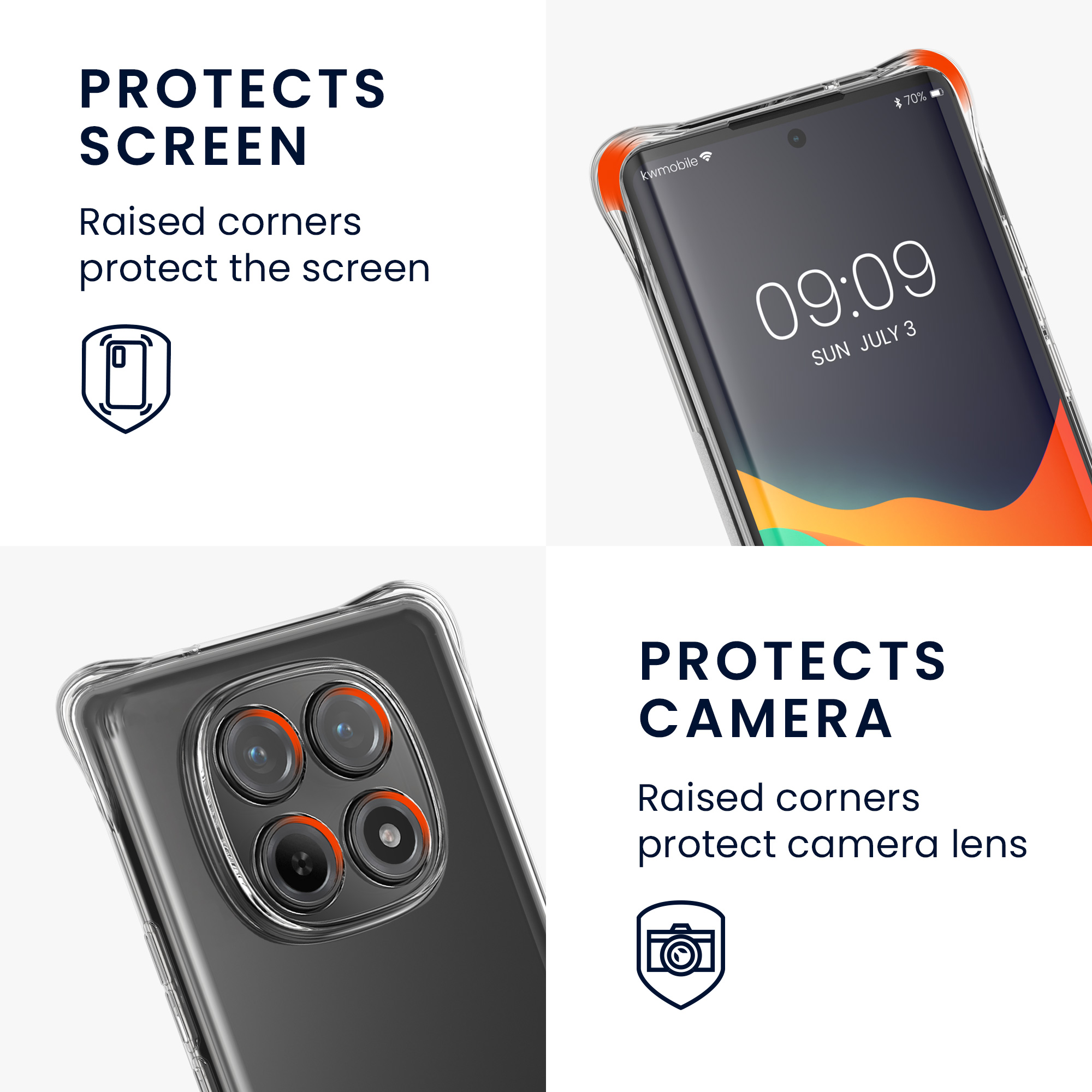 Crossbody kryt kwmobile pro Xiaomi Redmi Note 15 4G / Redmi Note 15 5G / Poco M8 5G - transparentní / černá