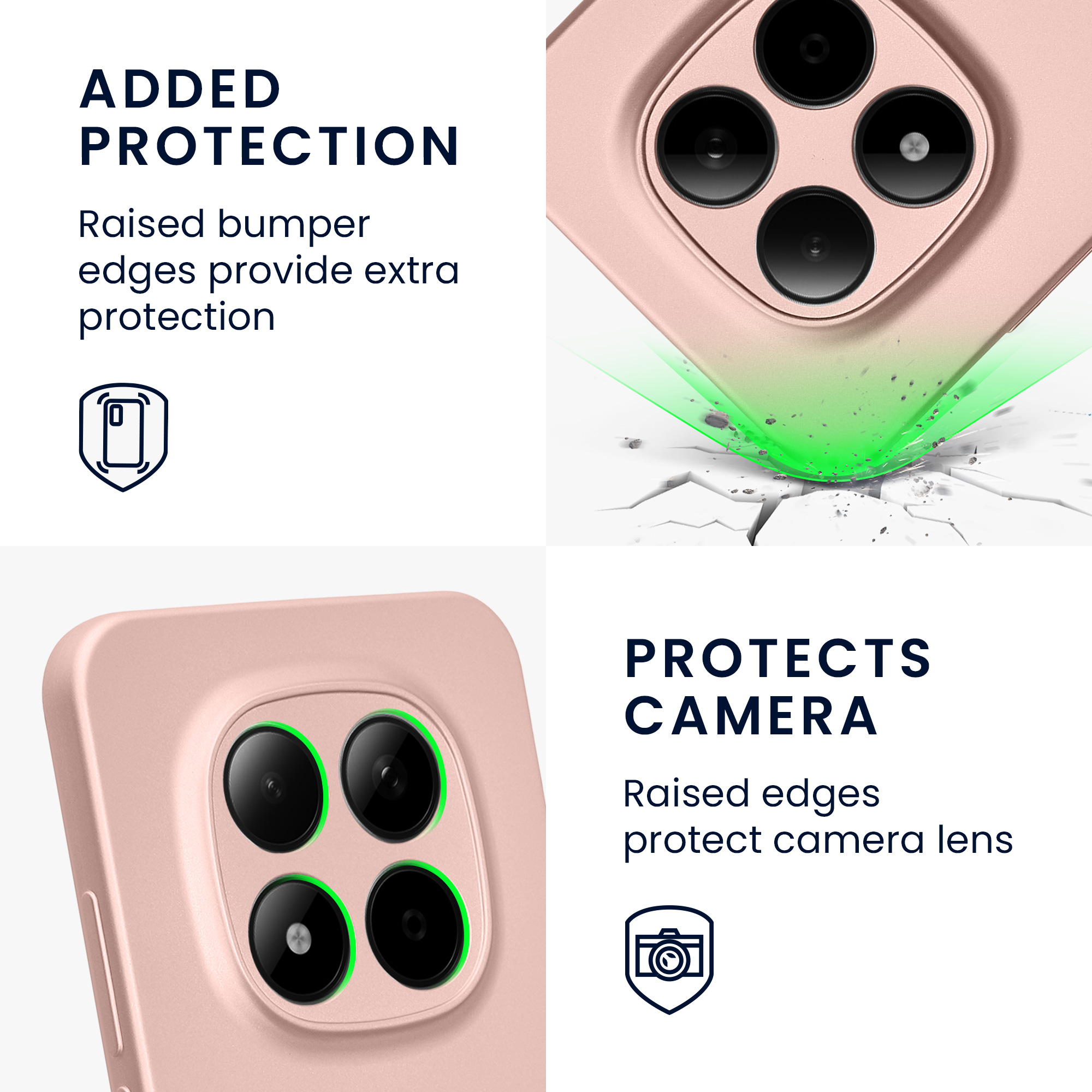 Metalický TPU kryt kwmobile pro Xiaomi Redmi Note 15 Pro 5G - metalická růžově zlatá