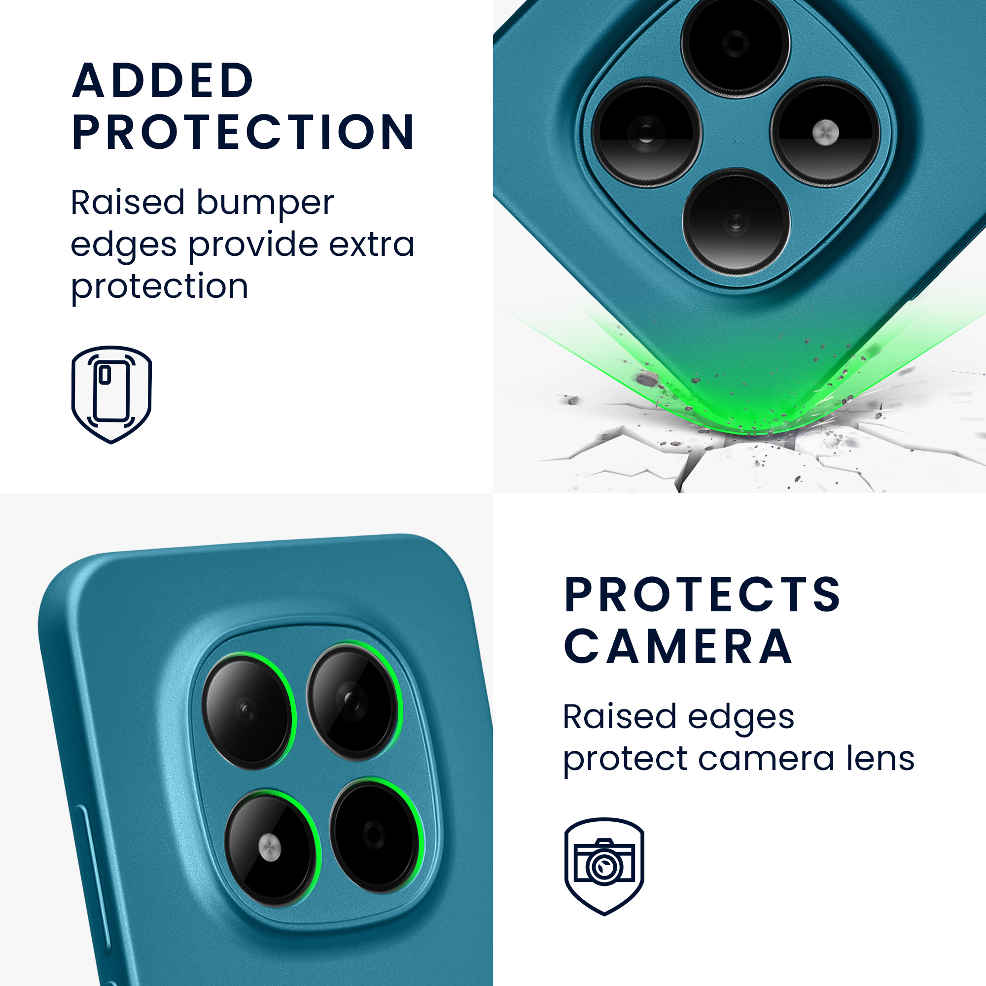 Metalický TPU kryt kwmobile pro Xiaomi Redmi Note 15 Pro 5G - metalická karibská modrá