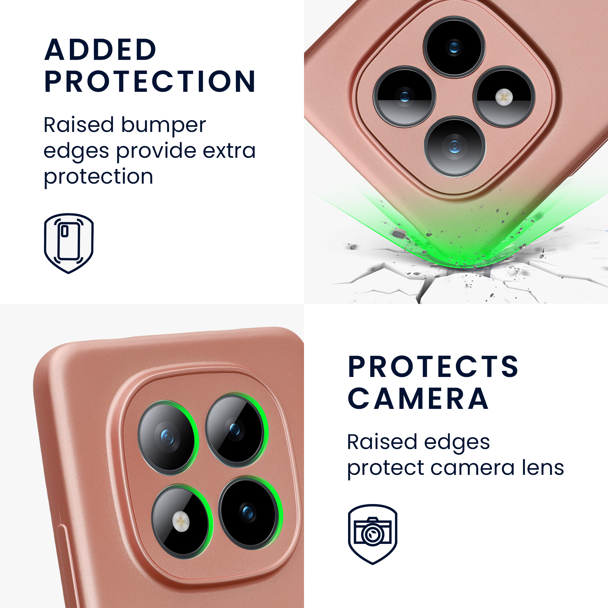 Pouzdro pro Xiaomi Redmi Note 15 Pro 4G kwmobile metalické TPU - metalická růžové zlato