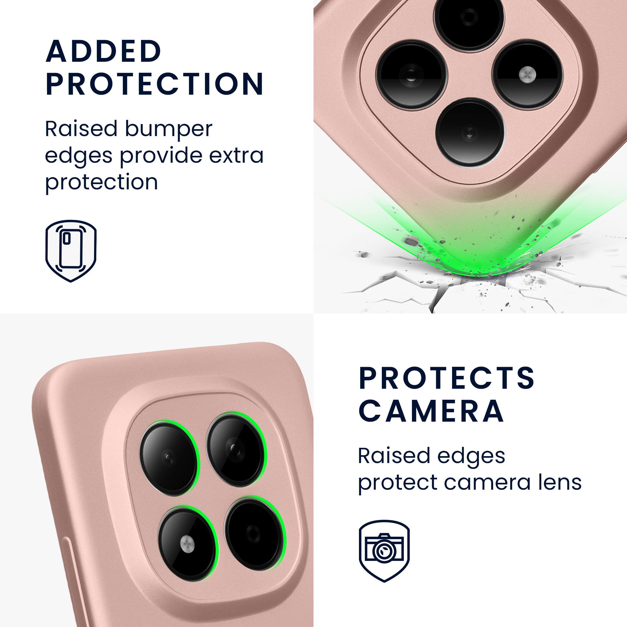 Metalický TPU kryt kwmobile pro Xiaomi Redmi Note 15 Pro+ 5G / Poco M8 Pro 5G - metalická růžově zlatá