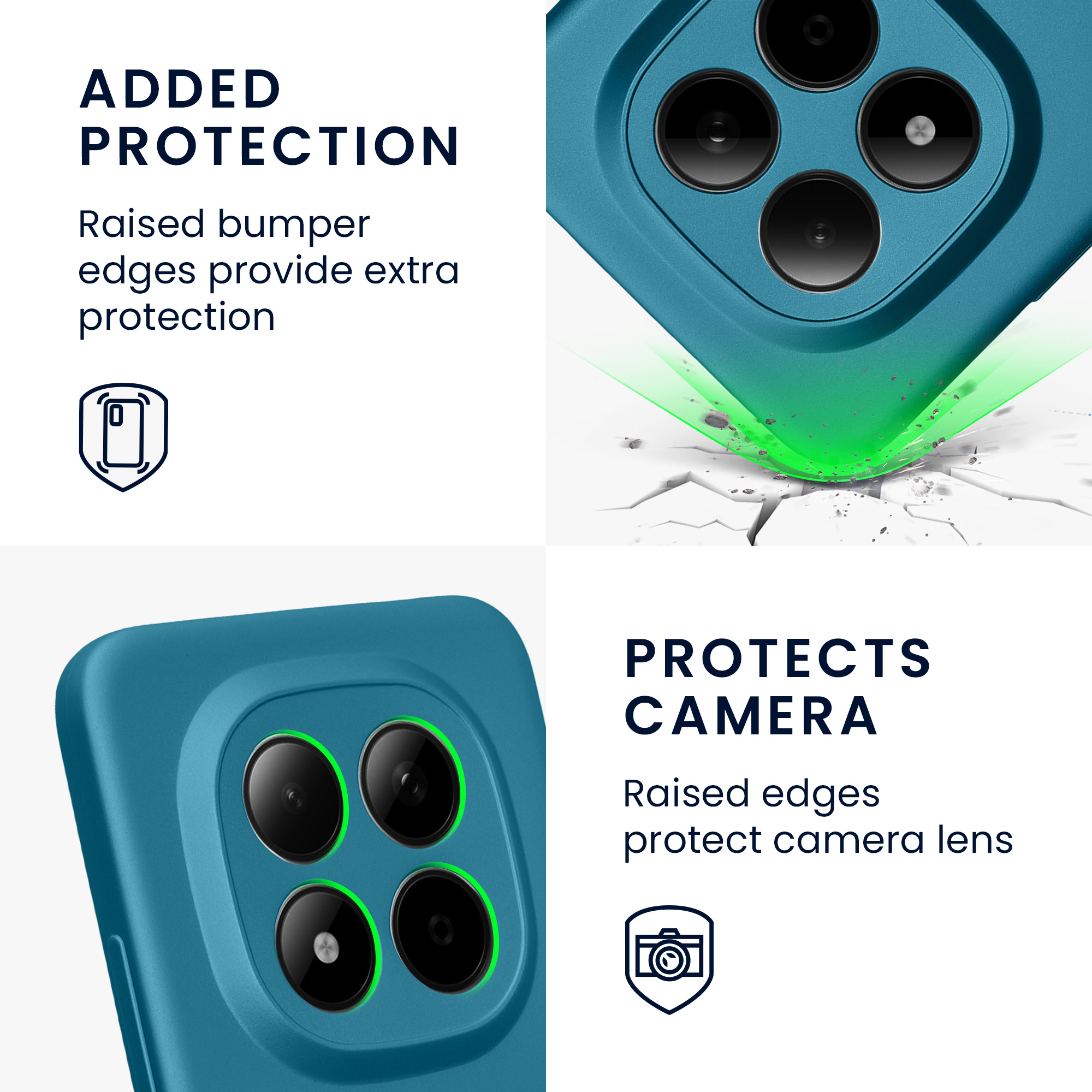 Metalický TPU kryt kwmobile pro Xiaomi Redmi Note 15 Pro+ 5G / Poco M8 Pro 5G - metalická karibská modrá