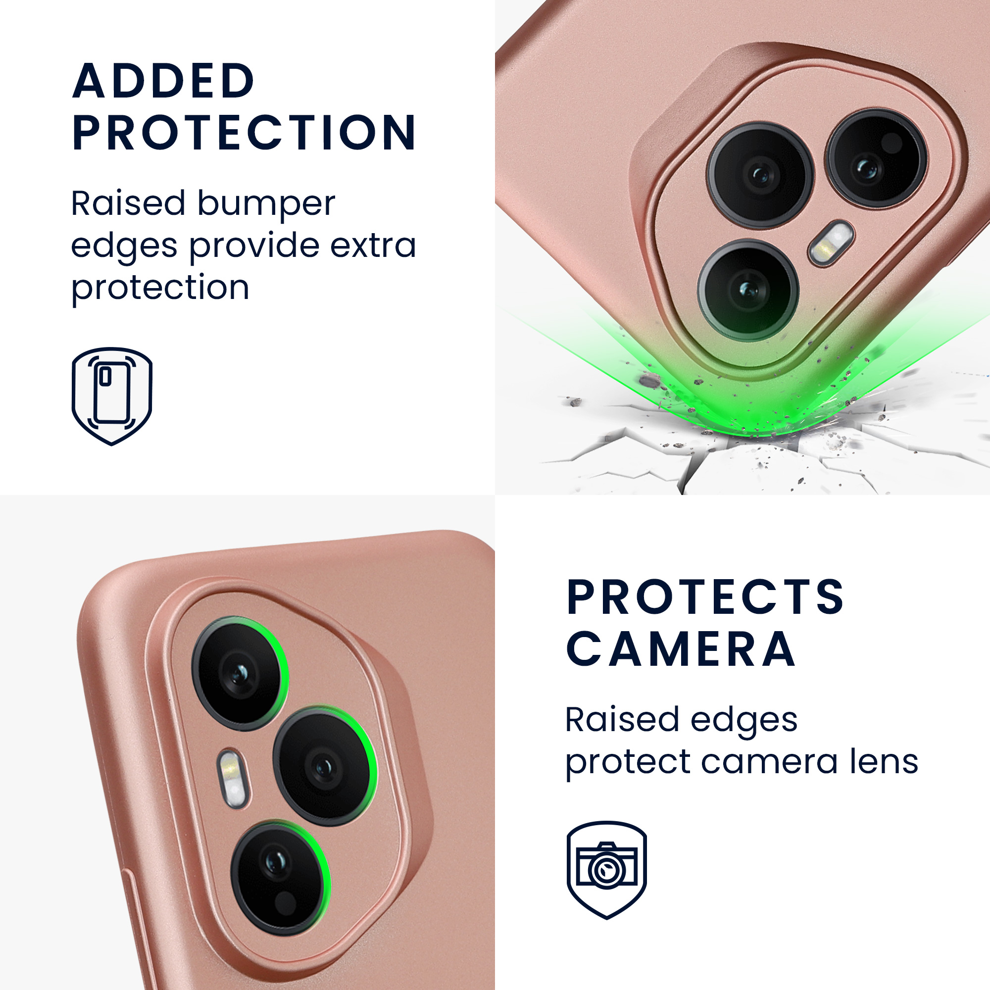Pouzdro pro HONOR 400 Pro kwmobile metalické TPU - metalická růžové zlato