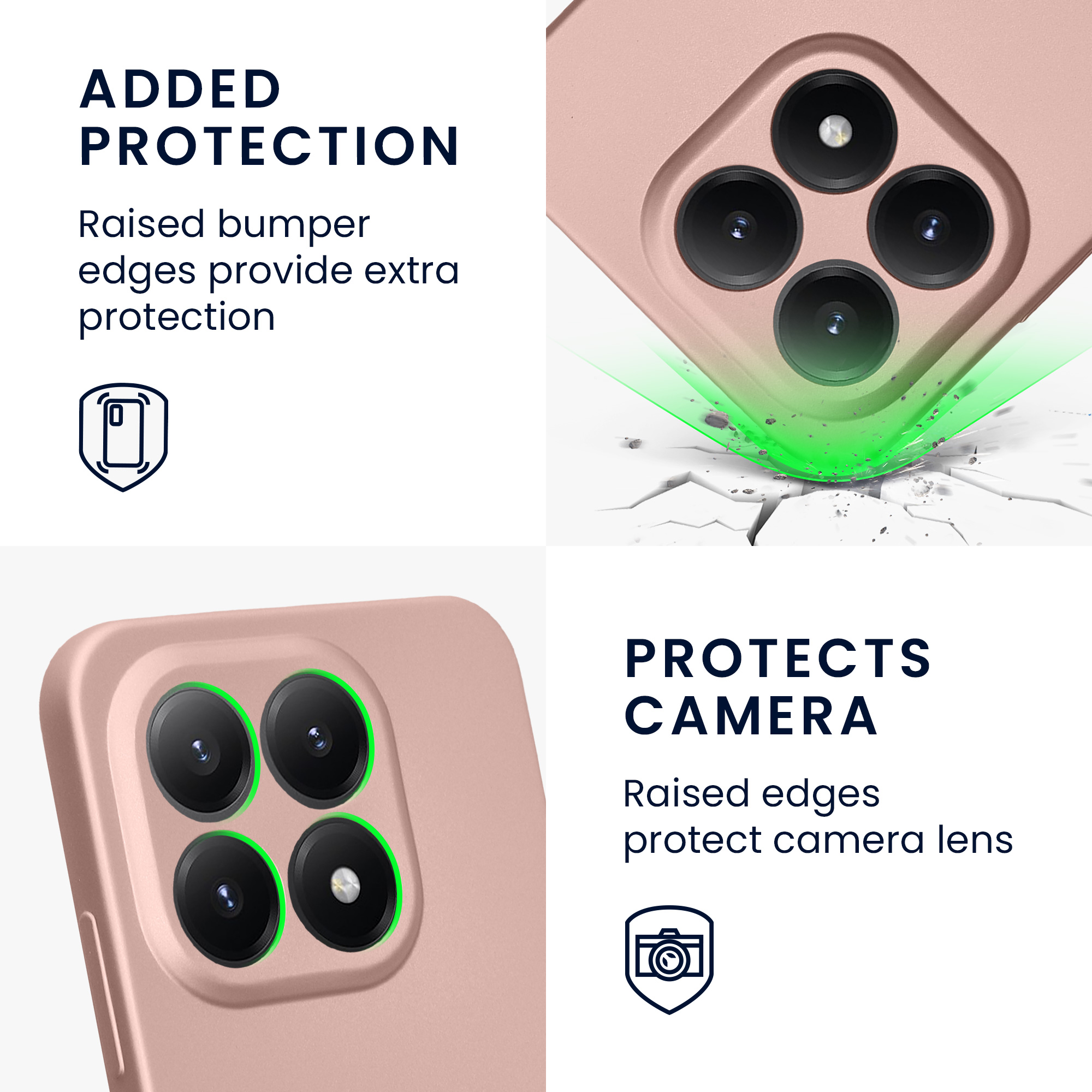 Kryt na mobil Xiaomi 15T kwmobile Metallic TPU metalická růžově zlatá