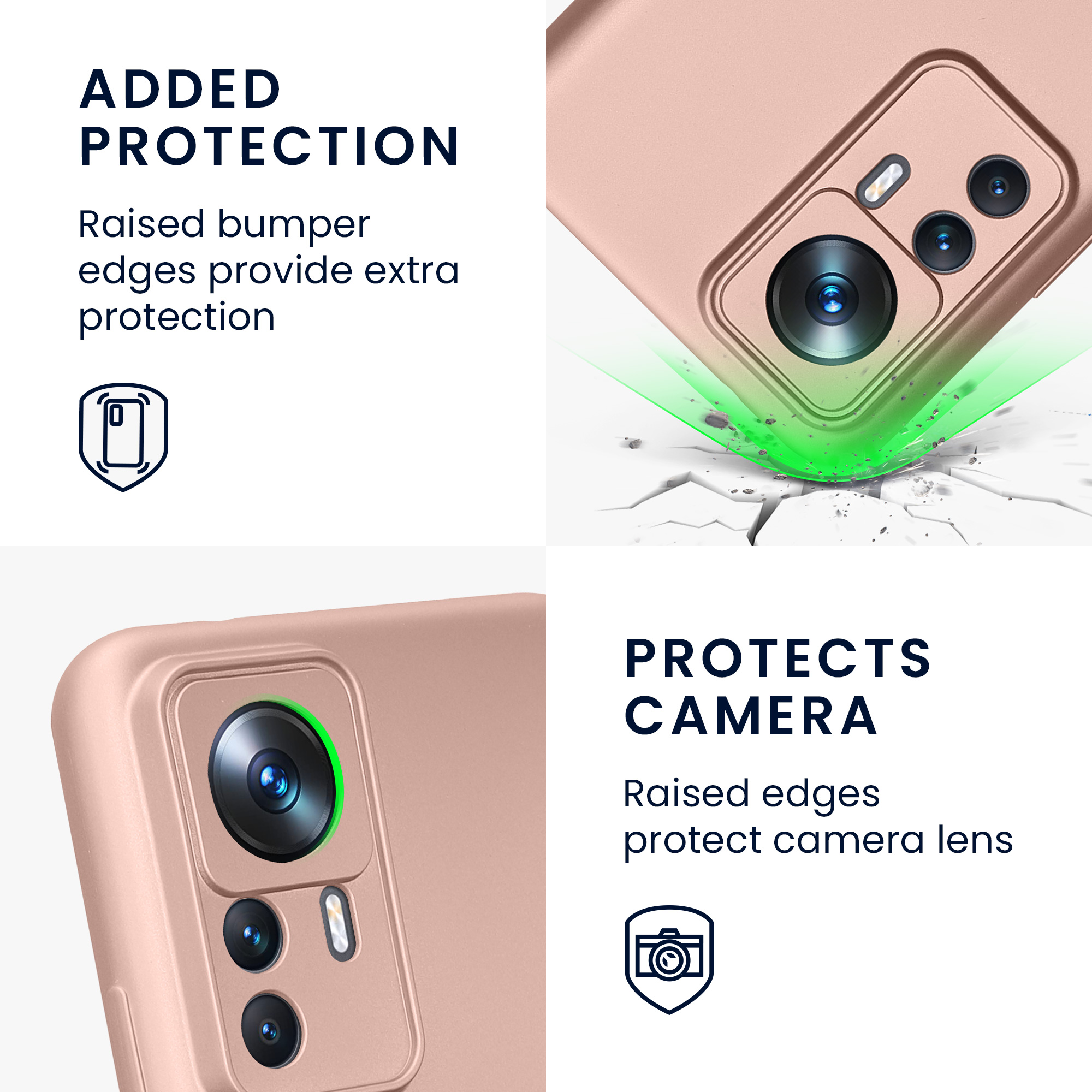 Kryt na mobil Xiaomi 12T Pro - kwmobile, metalické růžové zlato