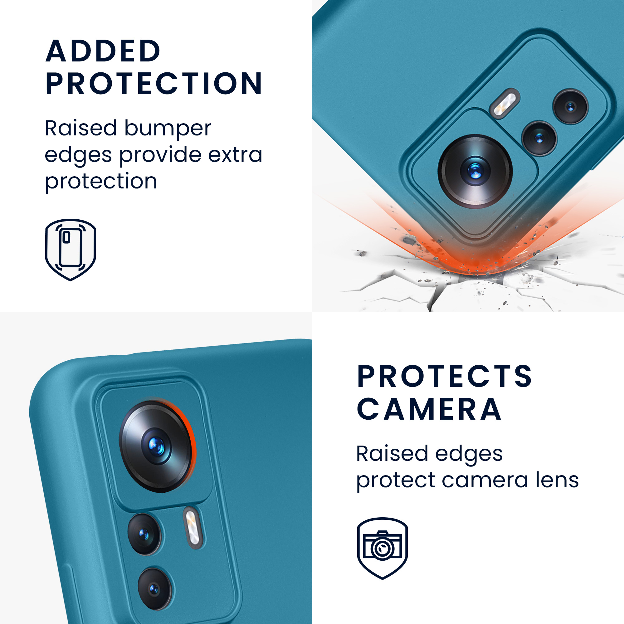 Pouzdro pro Xiaomi 12T Pro kwmobile metalické TPU - metalická karibská modrá