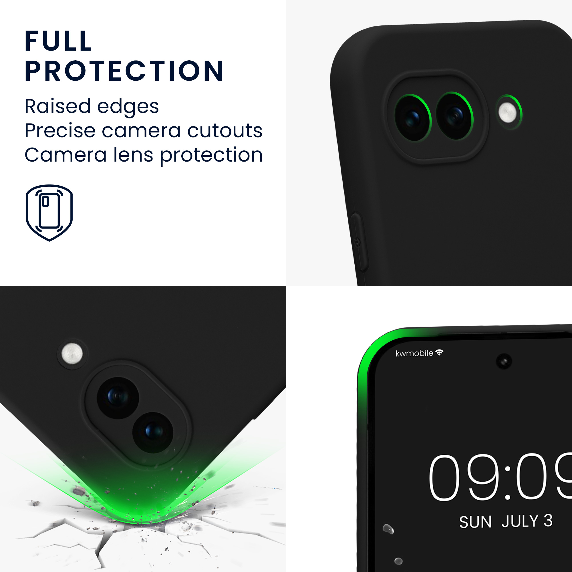 Silikonový kryt kwmobile pro Google Pixel 10a - matná černá