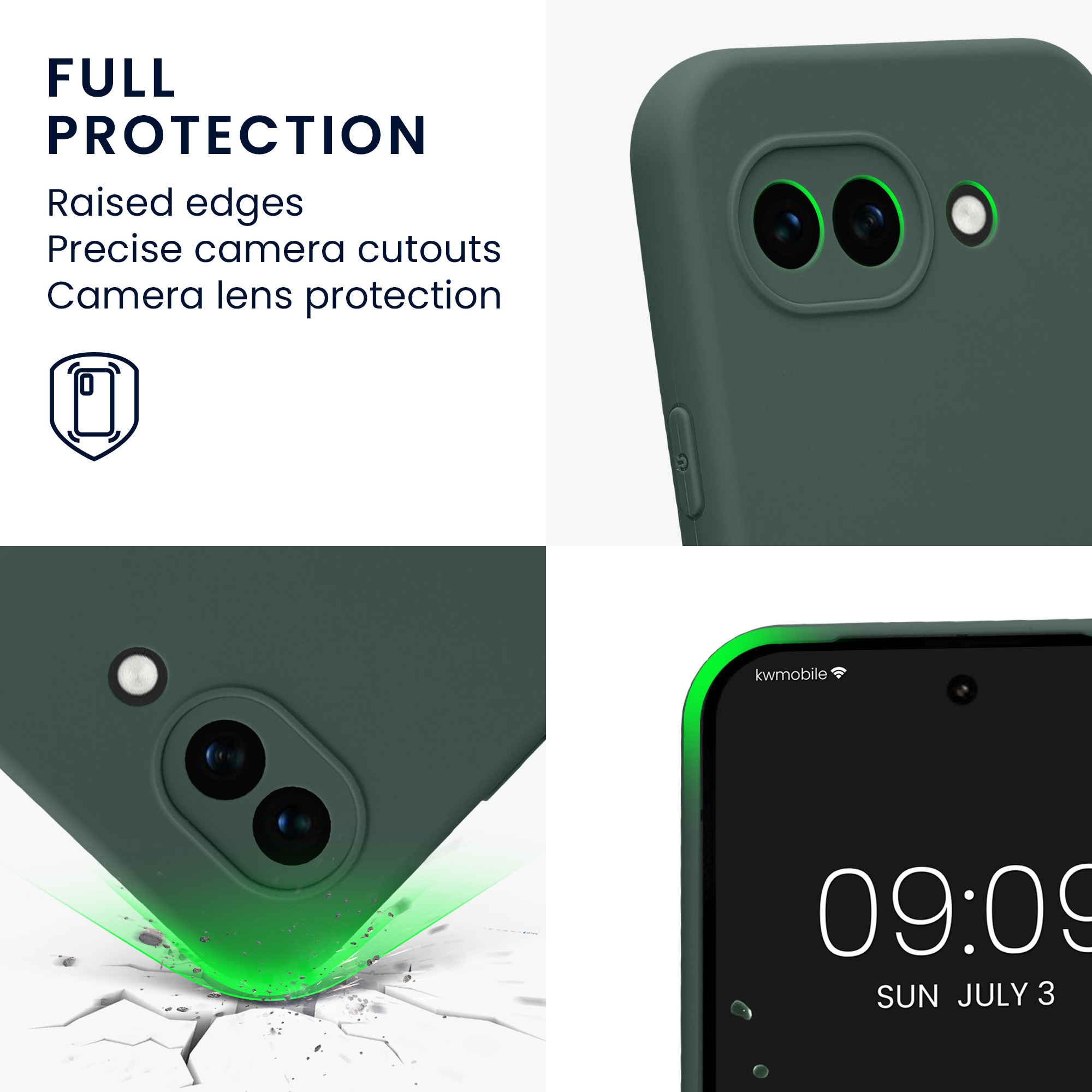 Pouzdro pro Google Pixel 10a kwmobile tenké TPU - mechově zelená