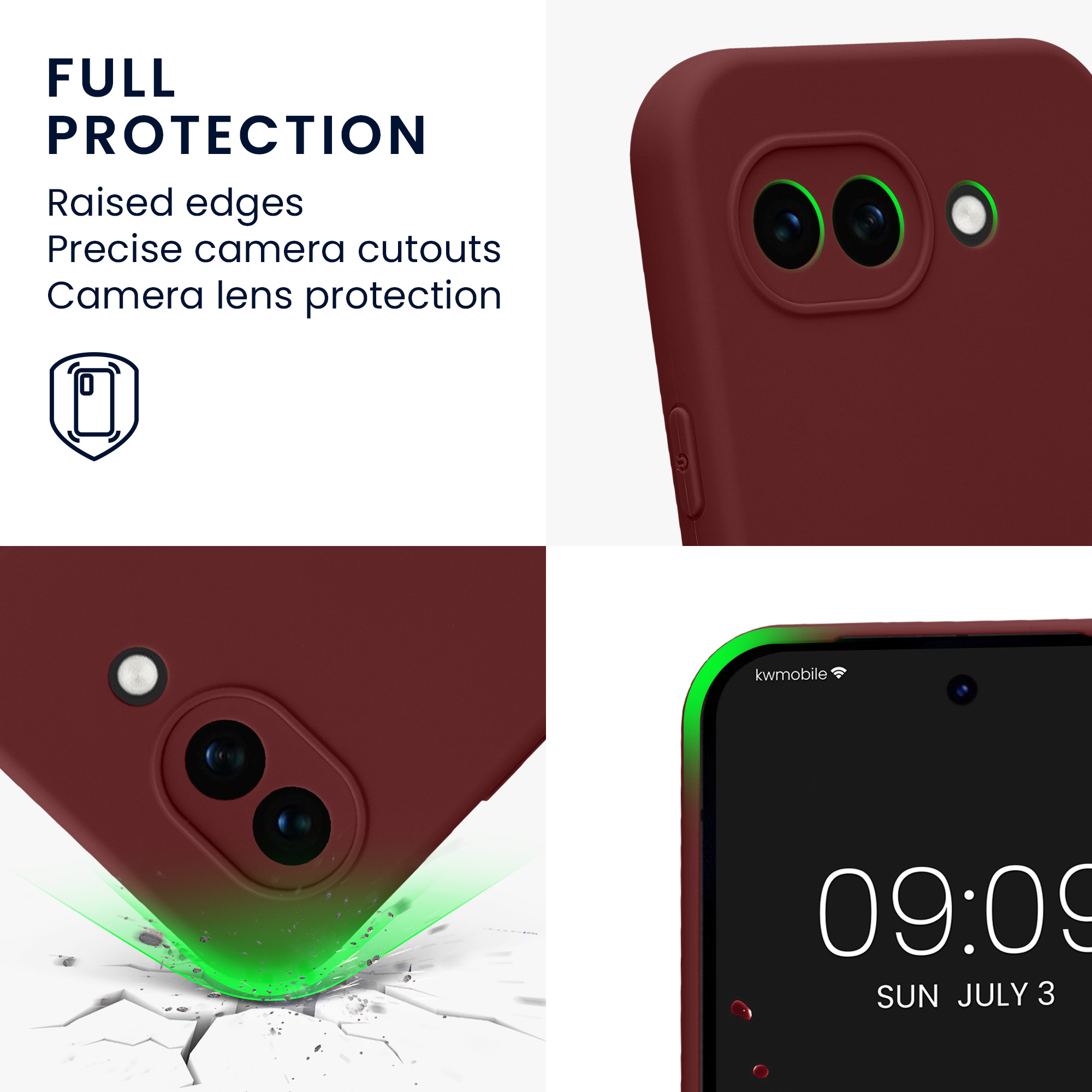 Silikonový kryt kwmobile pro Google Pixel 10a - bordó fialová