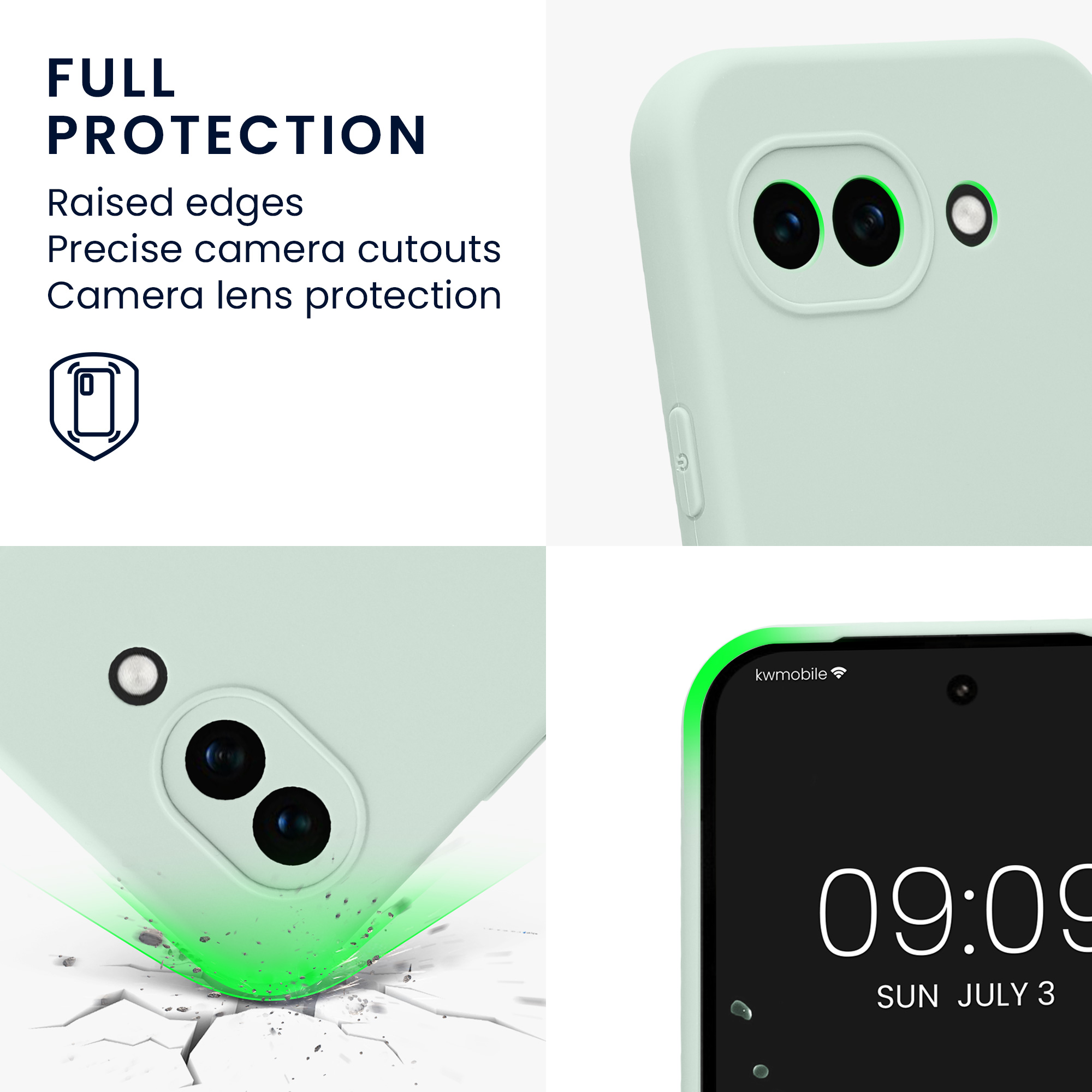 Pouzdro pro Google Pixel 10a kwmobile tenké TPU - světle mátová