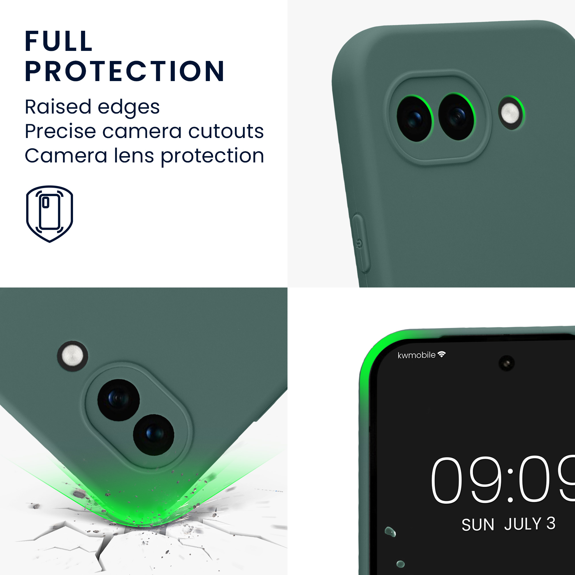 Pouzdro pro Google Pixel 10a kwmobile tenké TPU - modrozelená