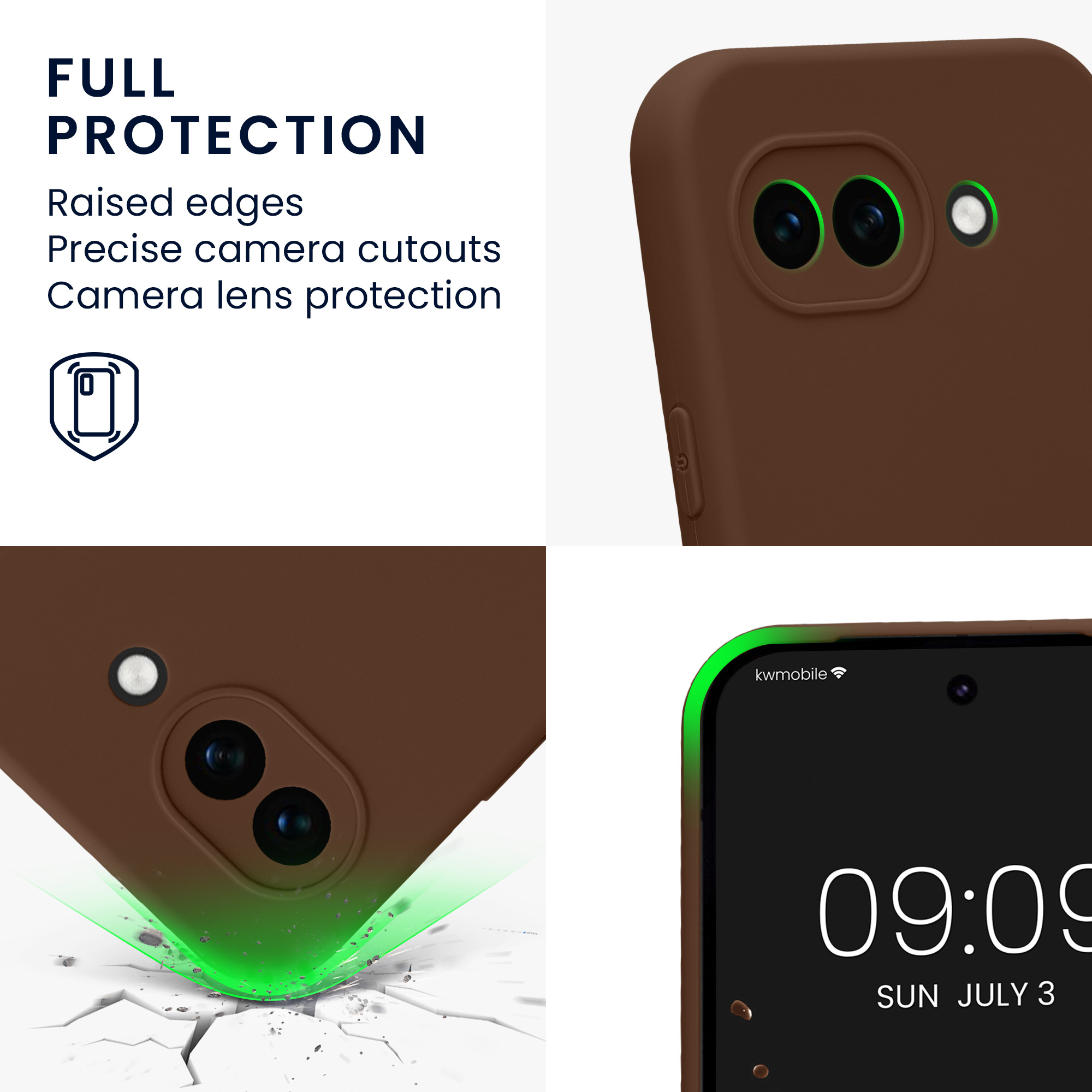Pouzdro pro Google Pixel 10a kwmobile tenké TPU - čokoládová