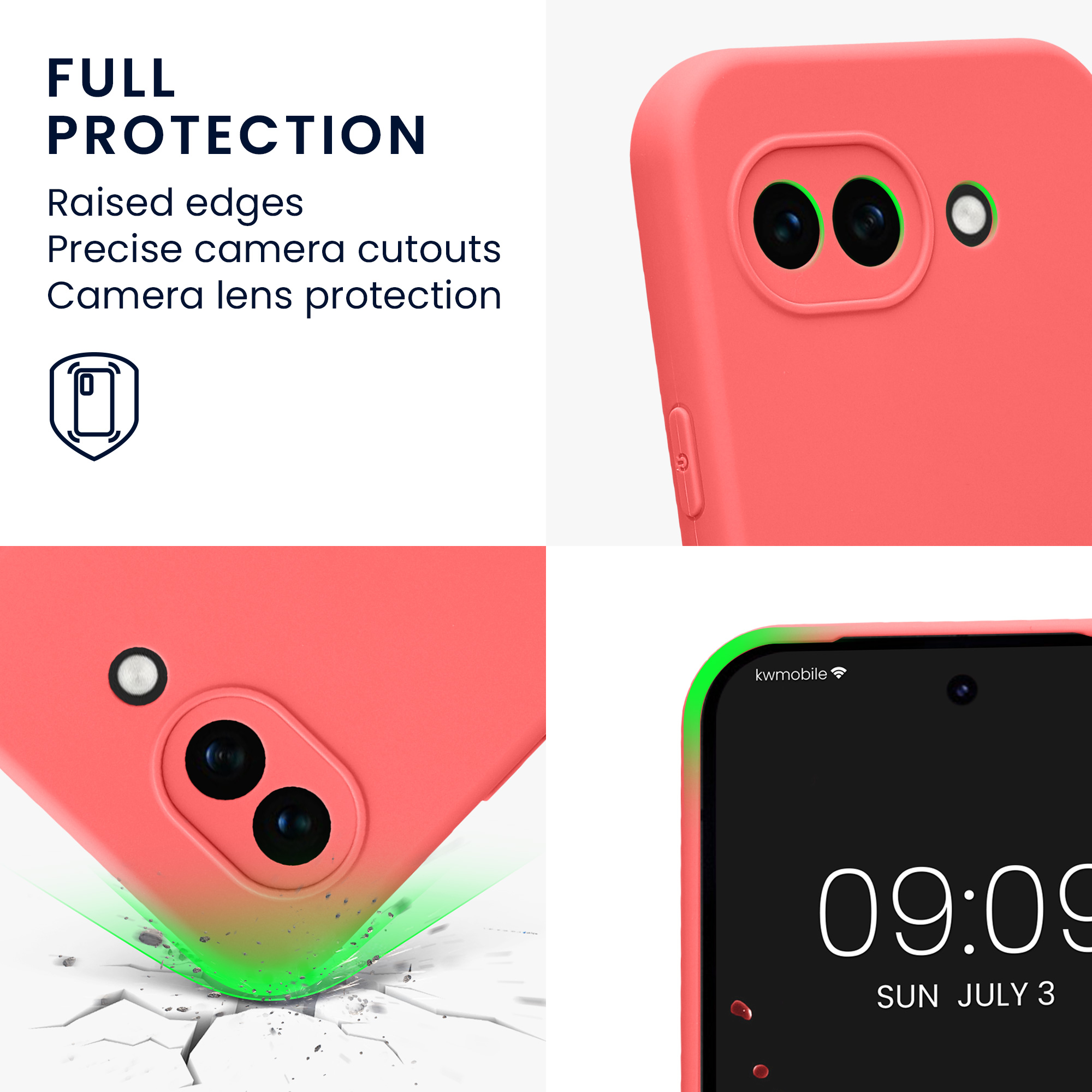Pouzdro pro Google Pixel 10a kwmobile tenké TPU - neonově korálová