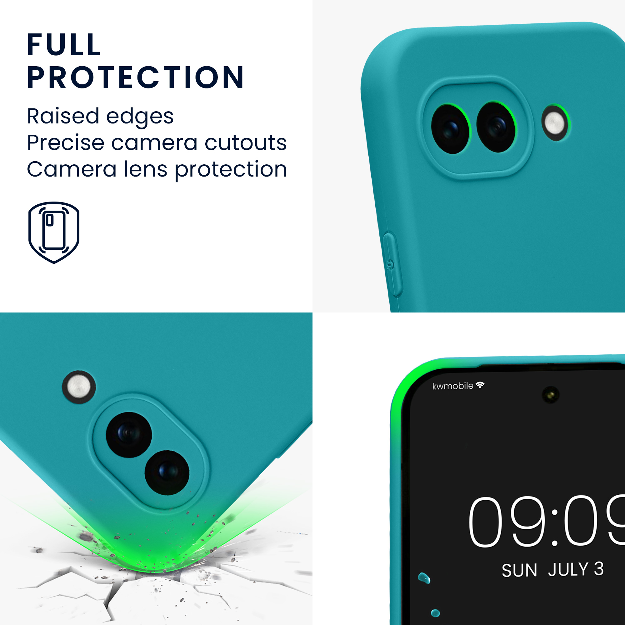 Pouzdro pro Google Pixel 10a kwmobile tenké TPU - matná petrolejová
