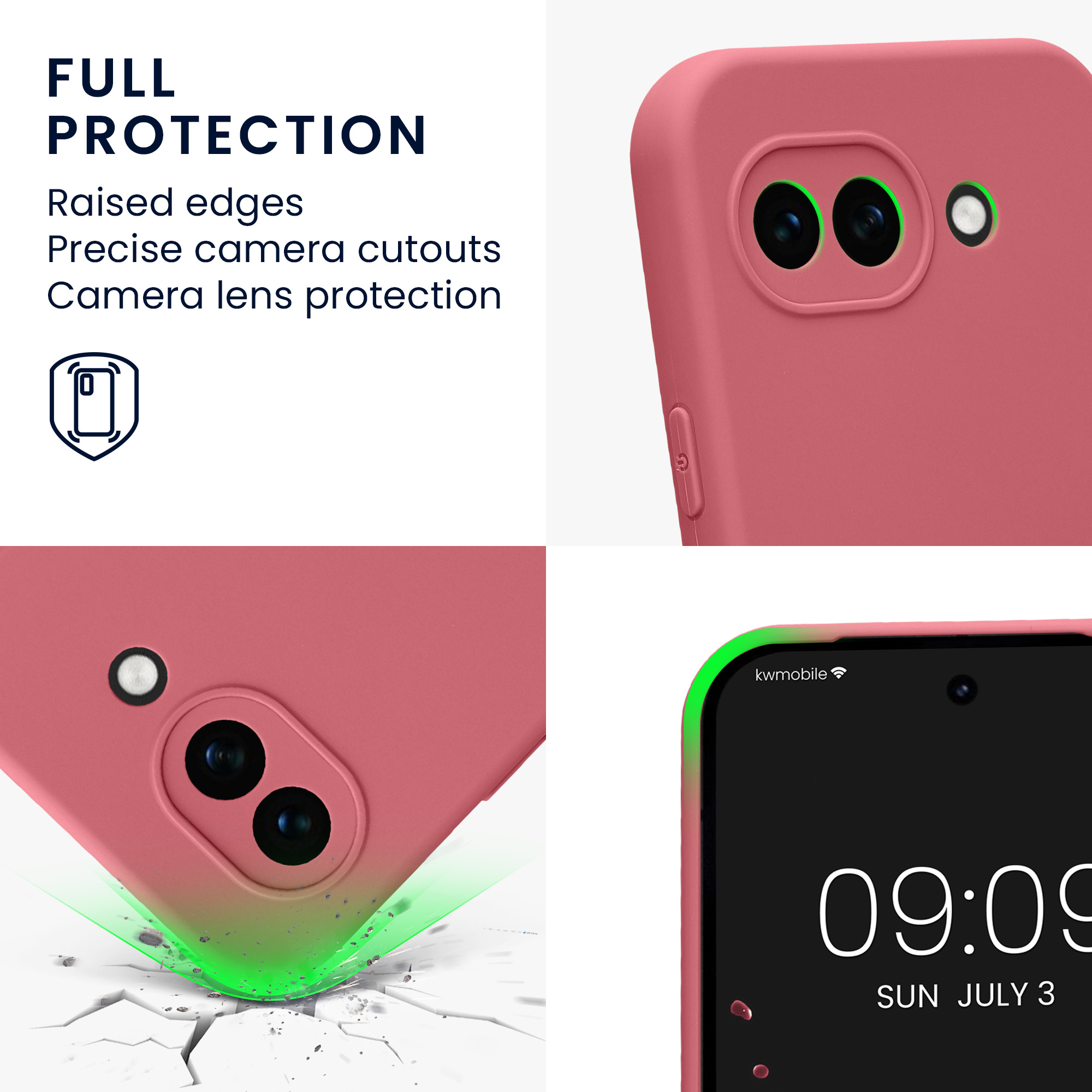 Pouzdro pro Google Pixel 10a kwmobile tenké TPU - tmavě starorůžová