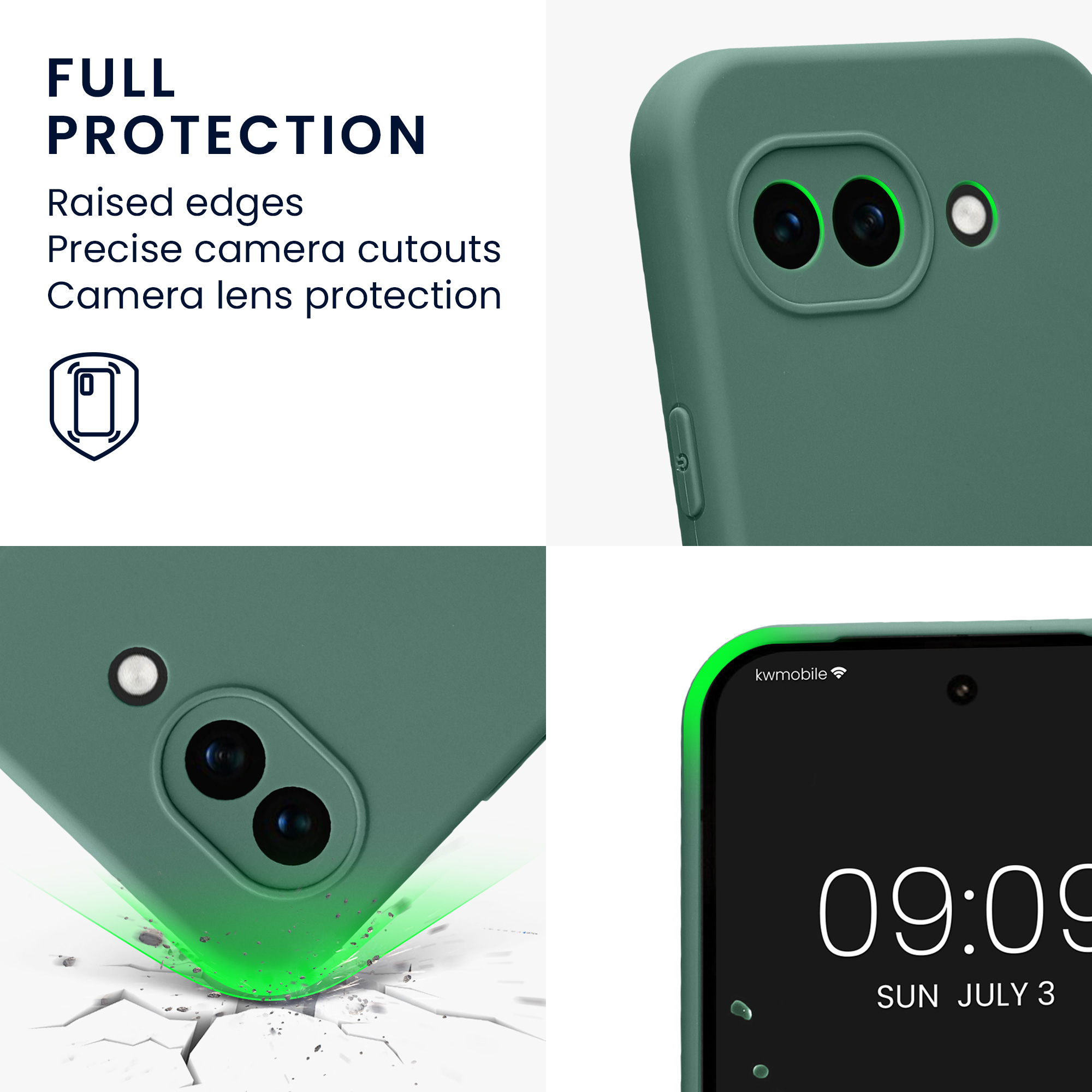 Pouzdro pro Google Pixel 10a kwmobile tenké TPU - lesní zelená