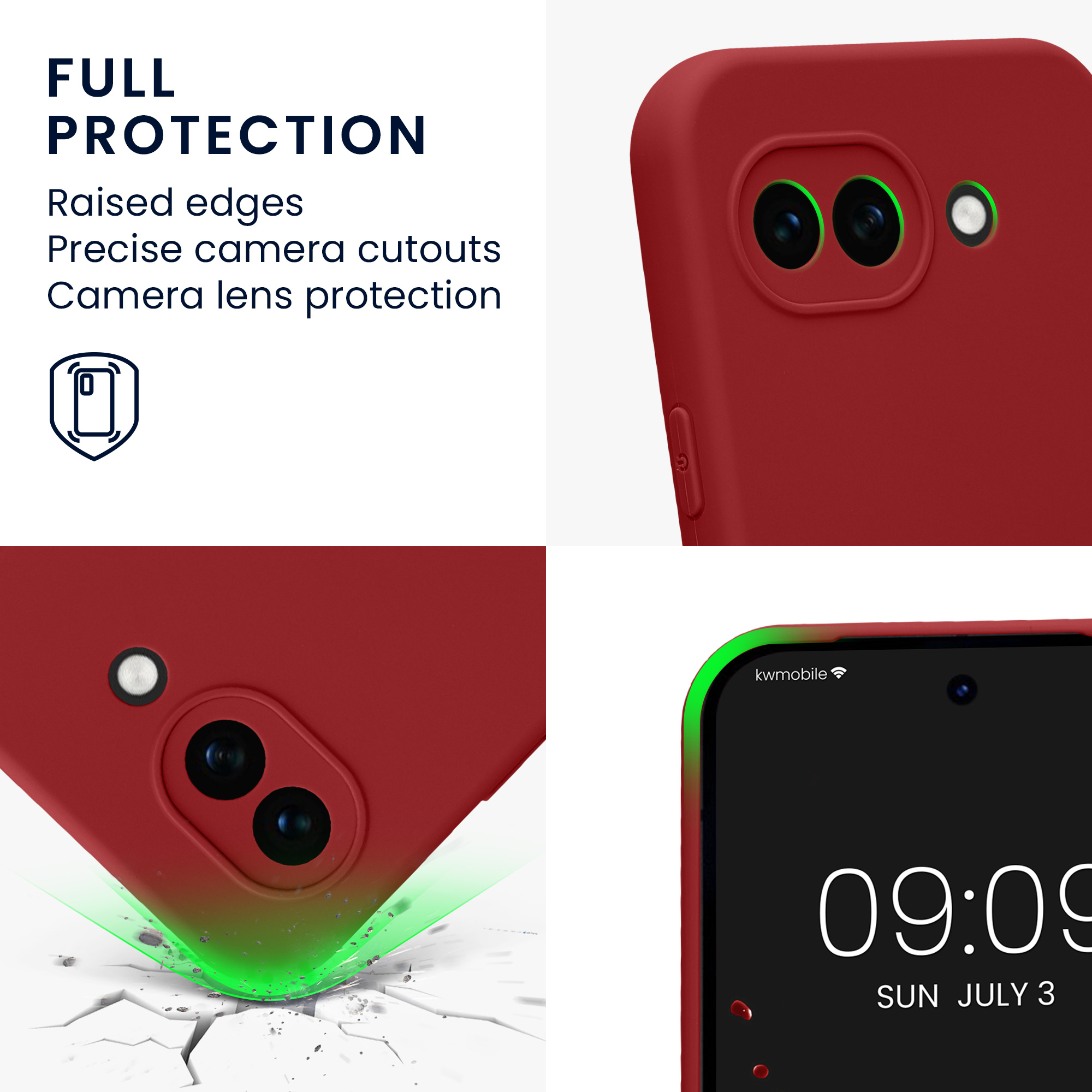 Pouzdro pro Google Pixel 10a kwmobile tenké TPU - rebarborová červená