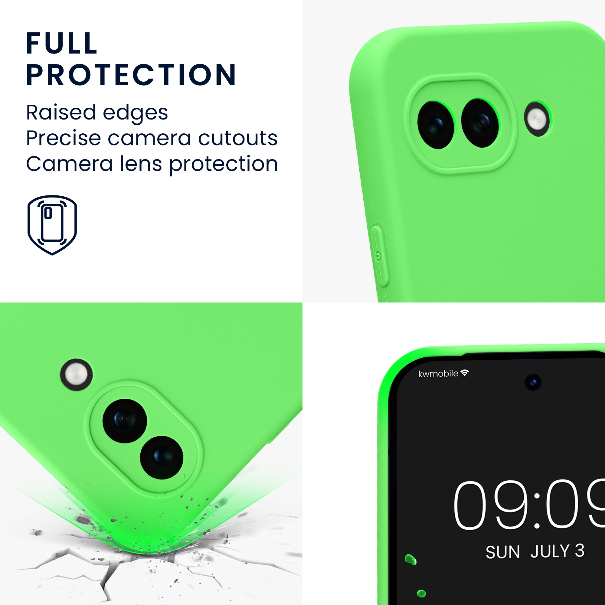 Pouzdro pro Google Pixel 10a kwmobile tenké TPU - limetkově zelená