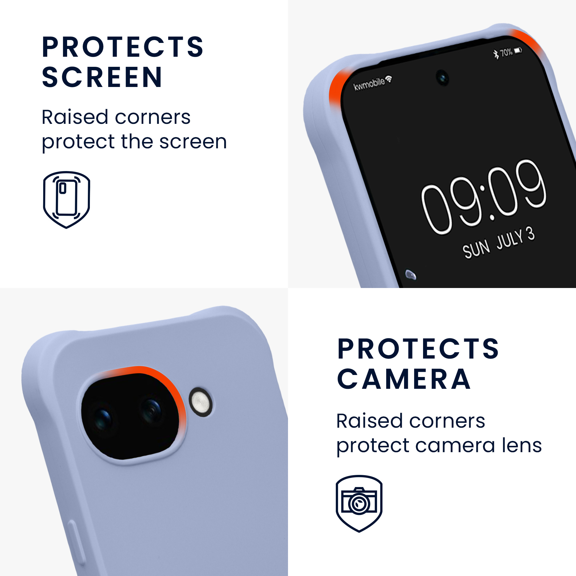 Pouzdro s popruhem (crossbody) pro Google Pixel 10a kwmobile silikonové - levandulová