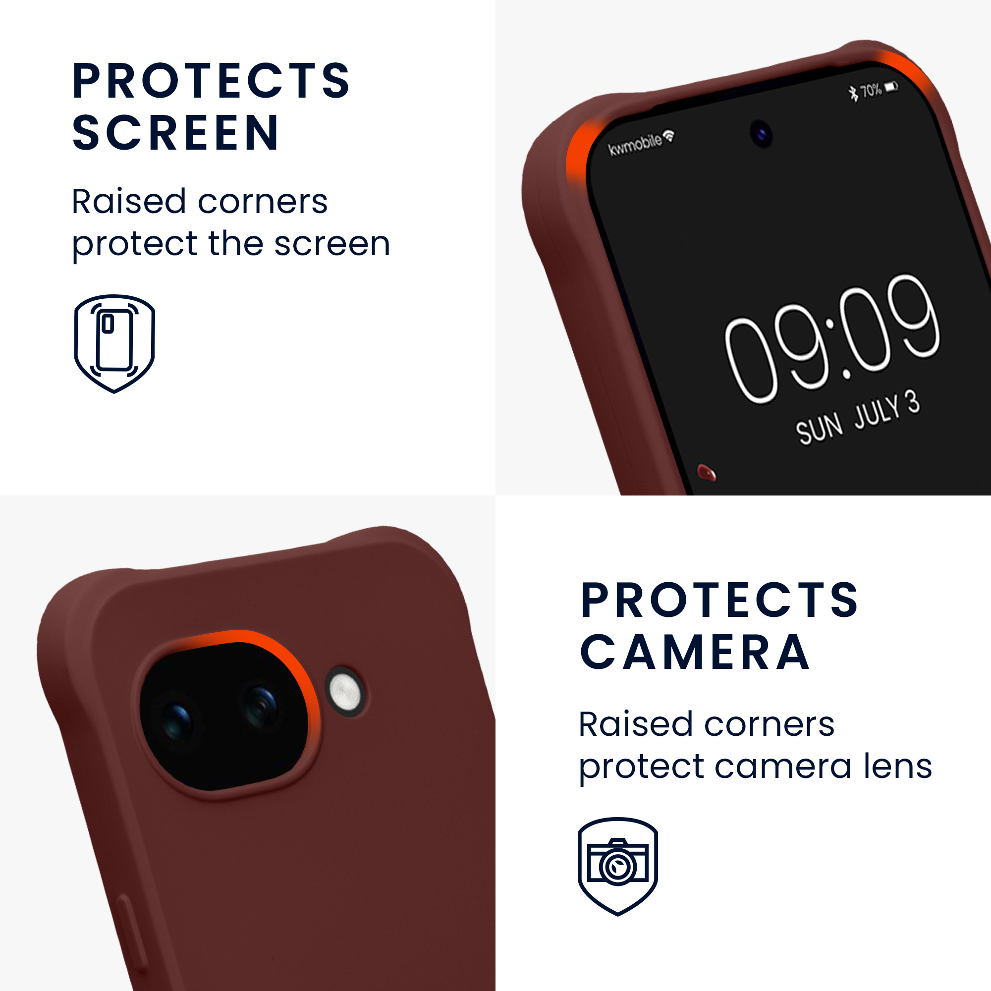 Pouzdro s popruhem (crossbody) pro Google Pixel 10a kwmobile silikonové - vínově fialová