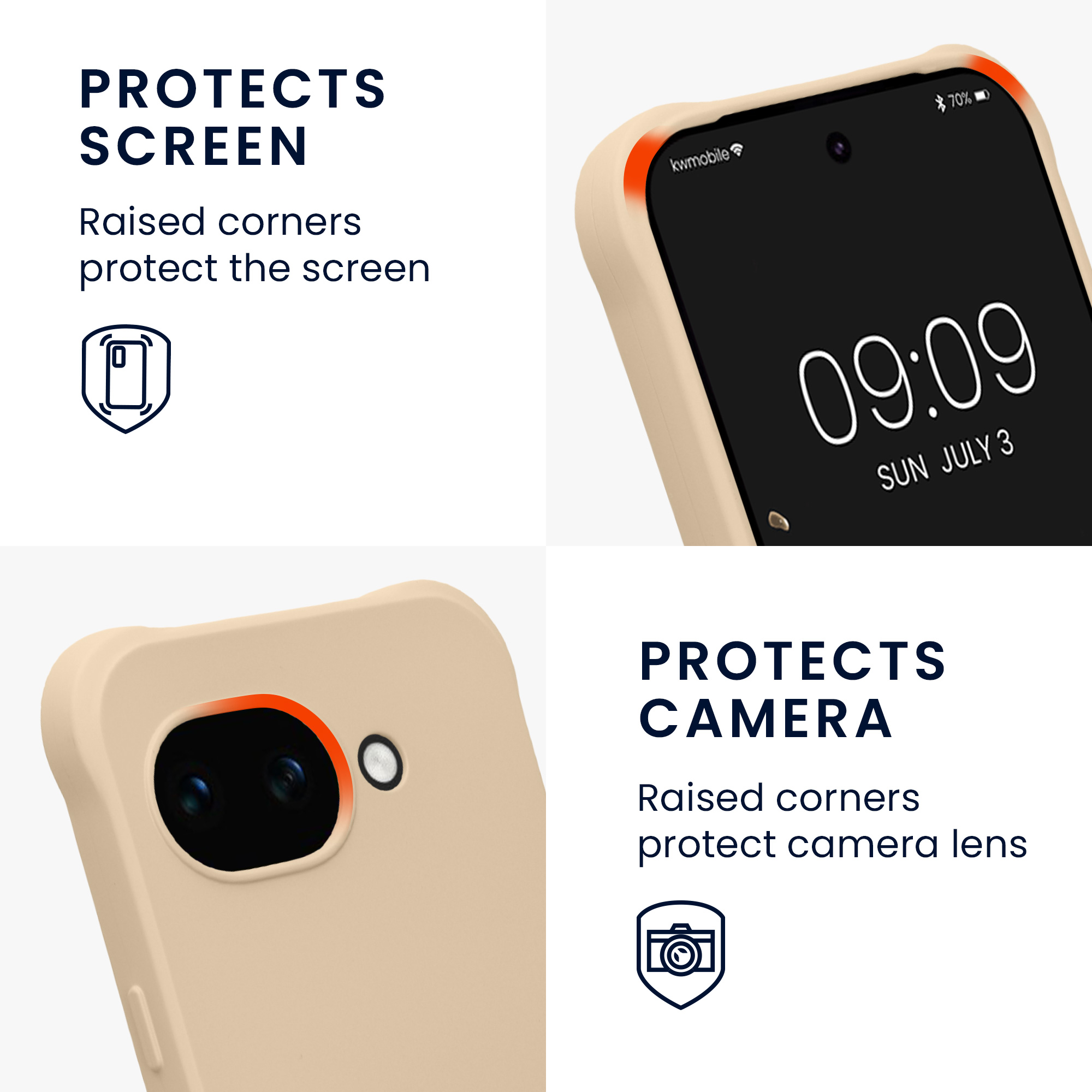 Pouzdro s popruhem (crossbody) pro Google Pixel 10a kwmobile silikonové - krémová
