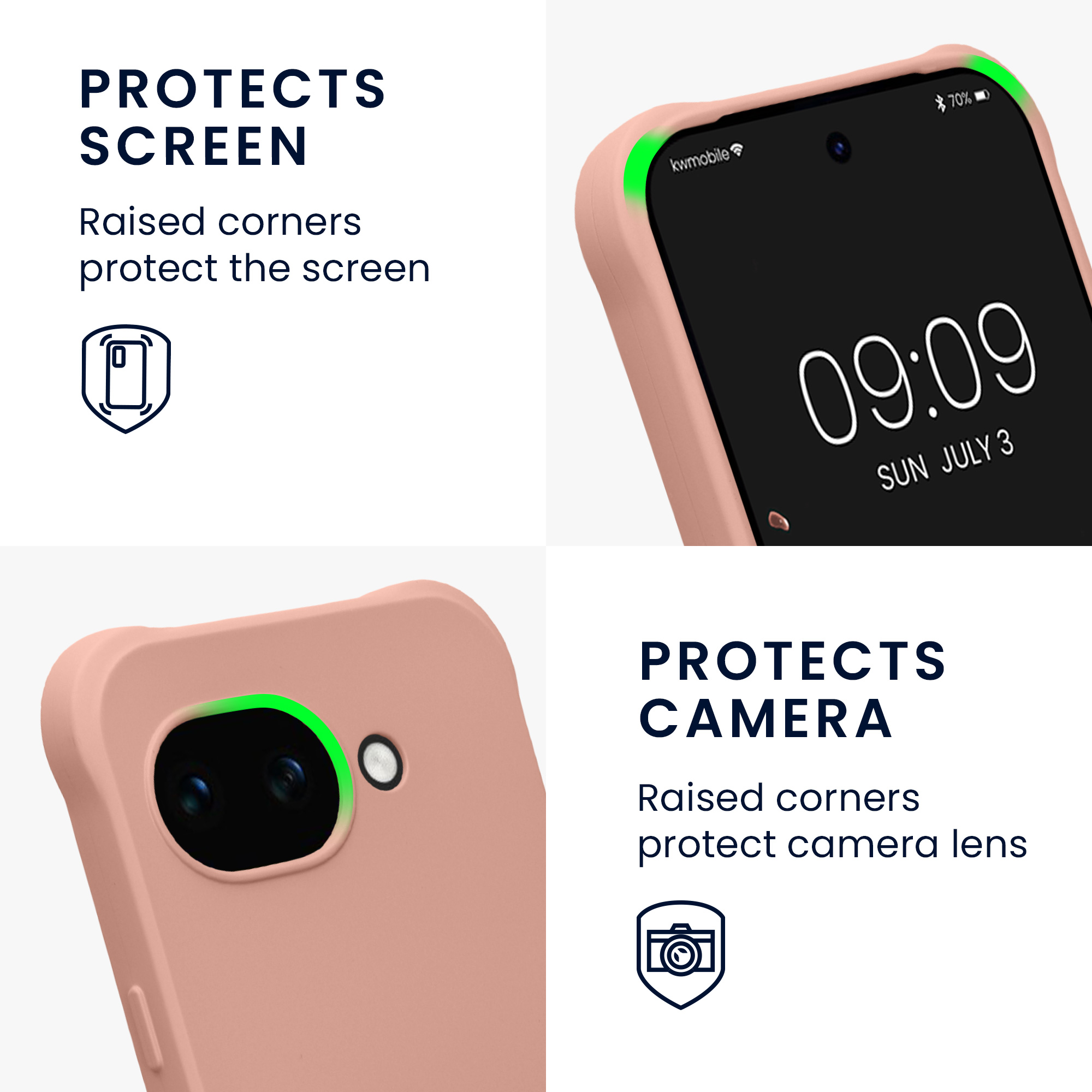 Pouzdro s popruhem (crossbody) pro Google Pixel 10a kwmobile silikonové - perleťová